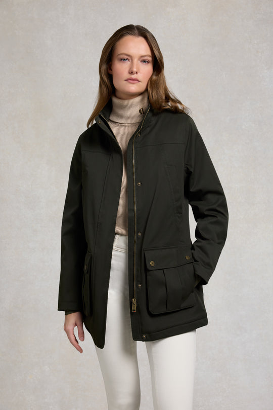 Holland Cooper Khaki Bramwell Country Coat #Colour_Khaki