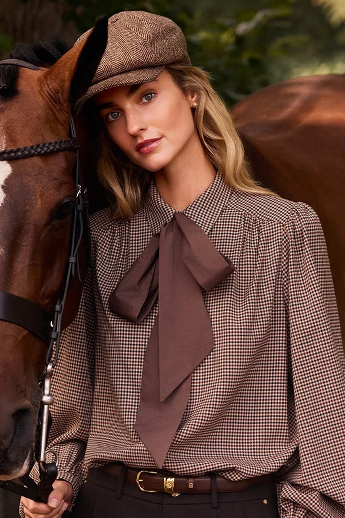 Holland Cooper Burford Blouse #Colour_Coffee Gingham