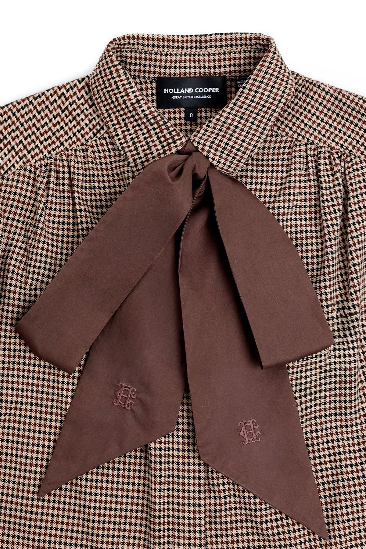 Holland Cooper Burford Blouse #Colour_Coffee Gingham