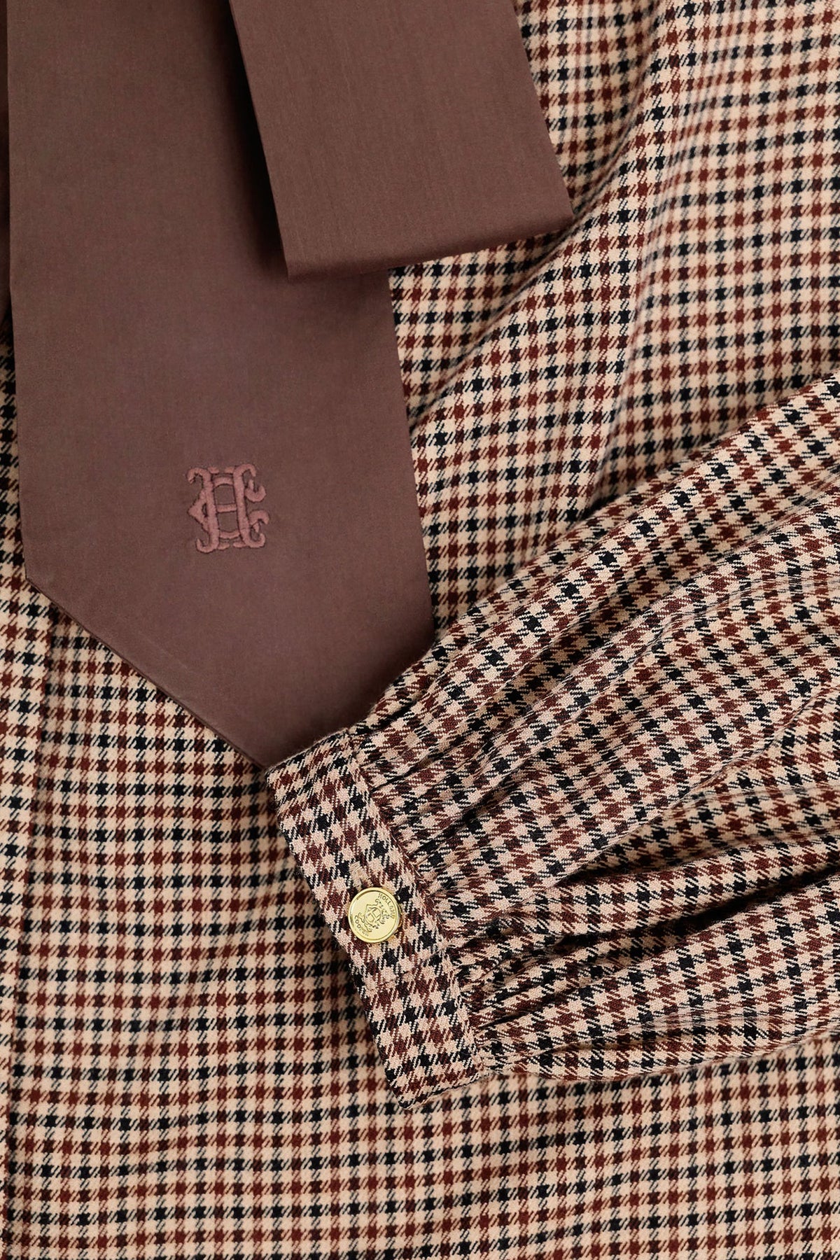 Holland Cooper Burford Blouse #Colour_Coffee Gingham