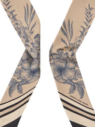Fairfax & Favor Beige/Navy/Black Mannington Twill Silk Scarf #Colour_Beige/Navy/Black
