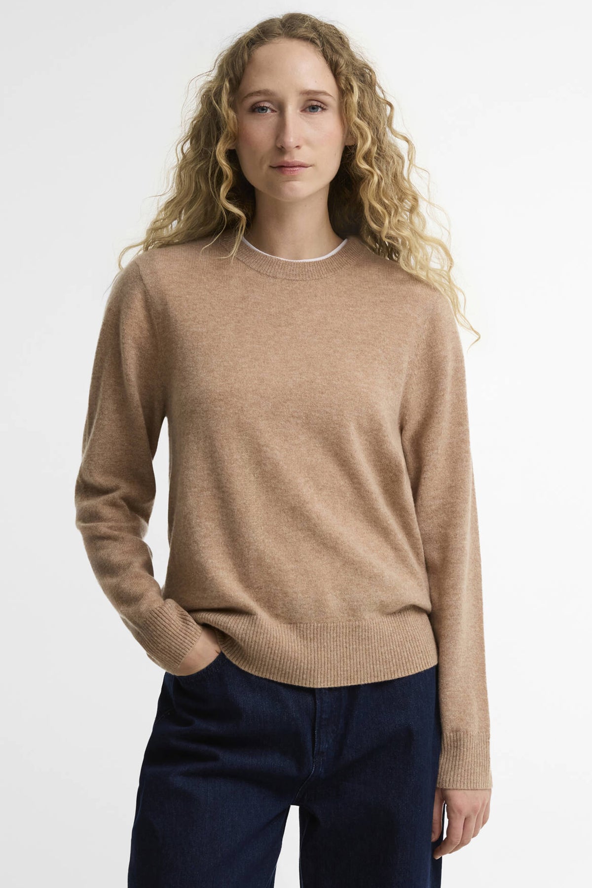 Barbour Penwood Cashmere Knitted Jumper #Colour_Camel