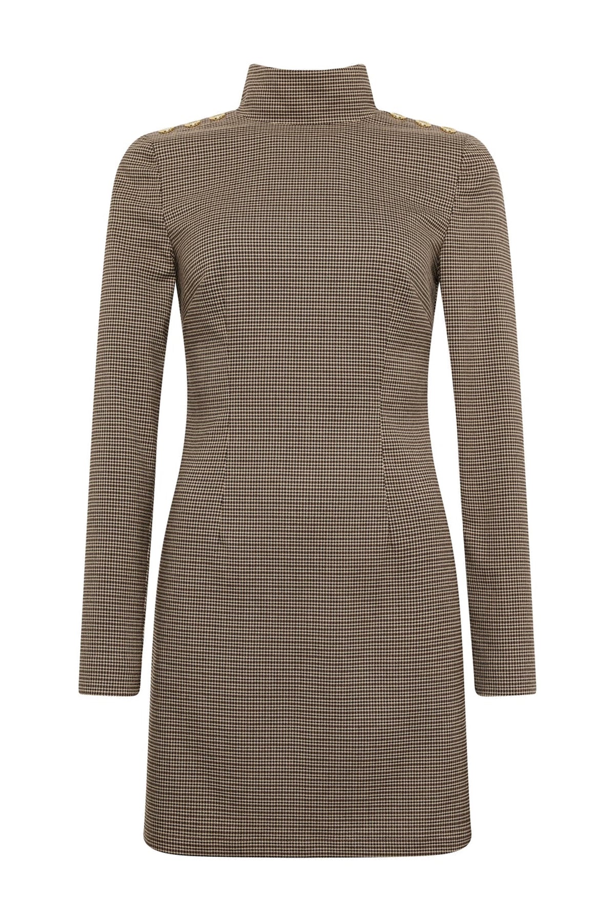 Holland Cooper Cara Country Mini Dress #Colour_Mocha Houndstooth