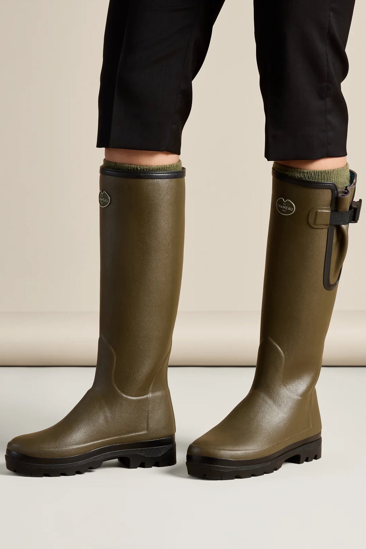 Le Chameau Women's Vierzonord Neoprene Lined Wellington Boot #Colour_Vert Chameau