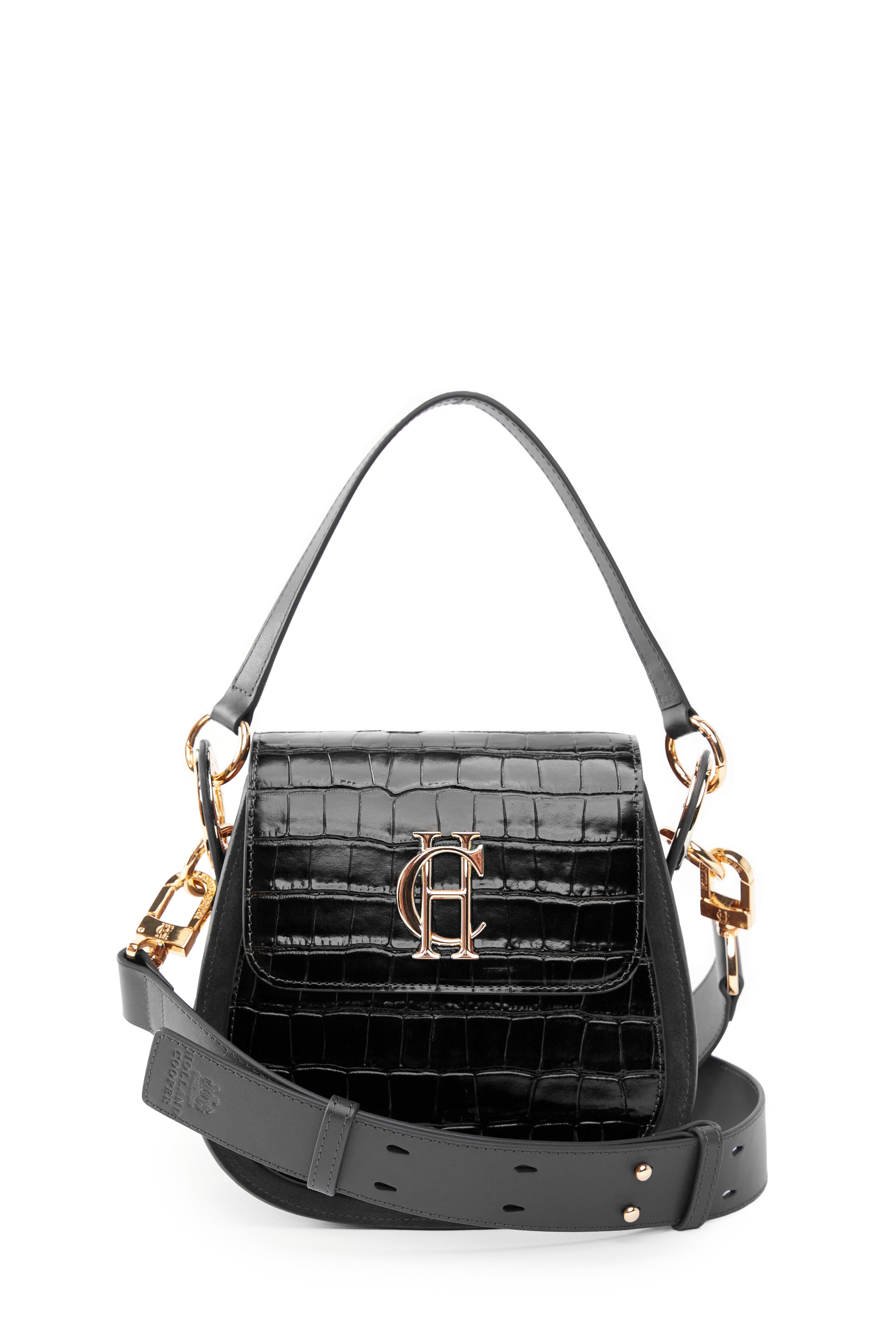 Chelsea Saddle Bag -   black croc - View 27