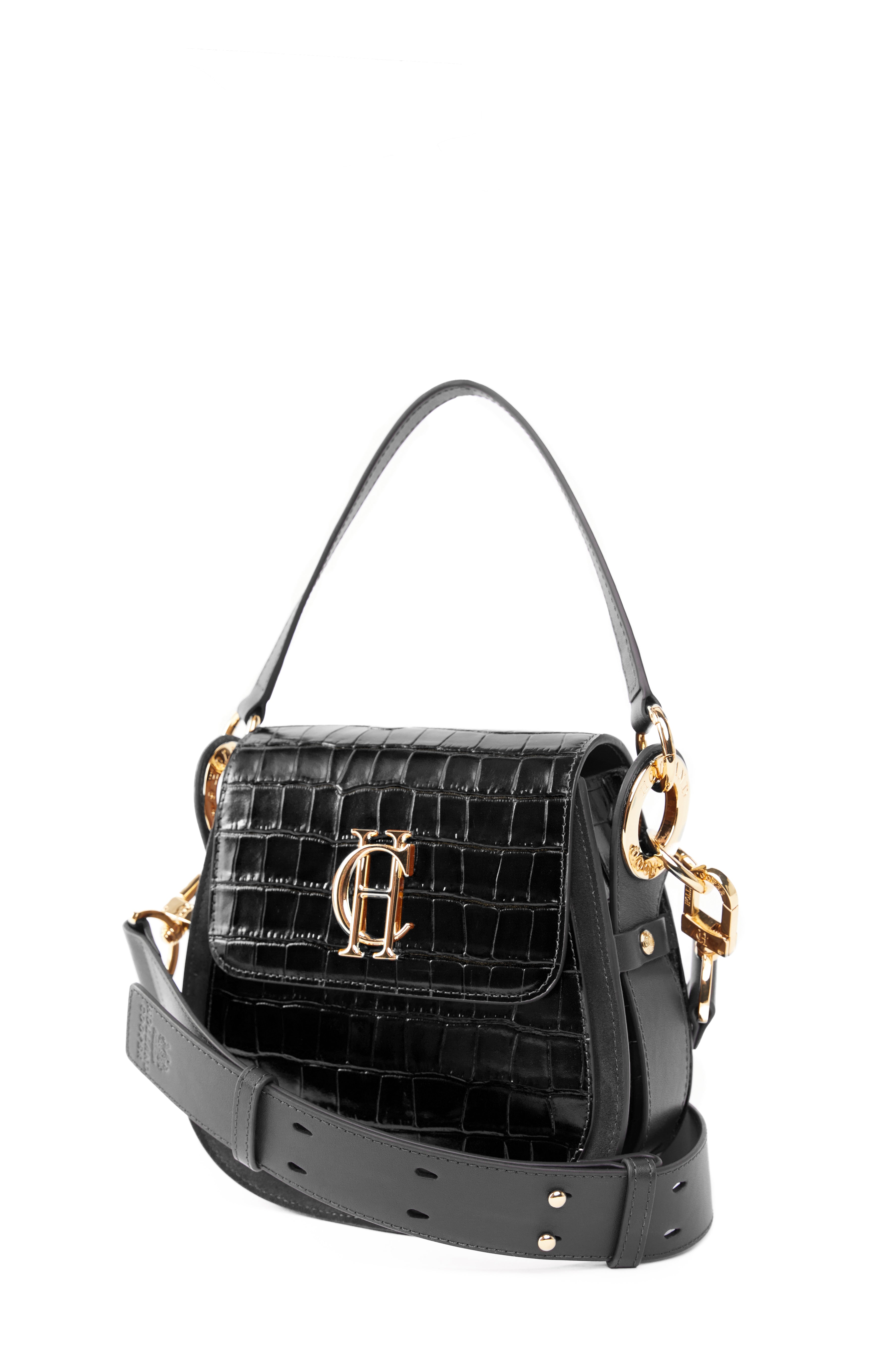 Chelsea Saddle Bag -   black croc - View 33