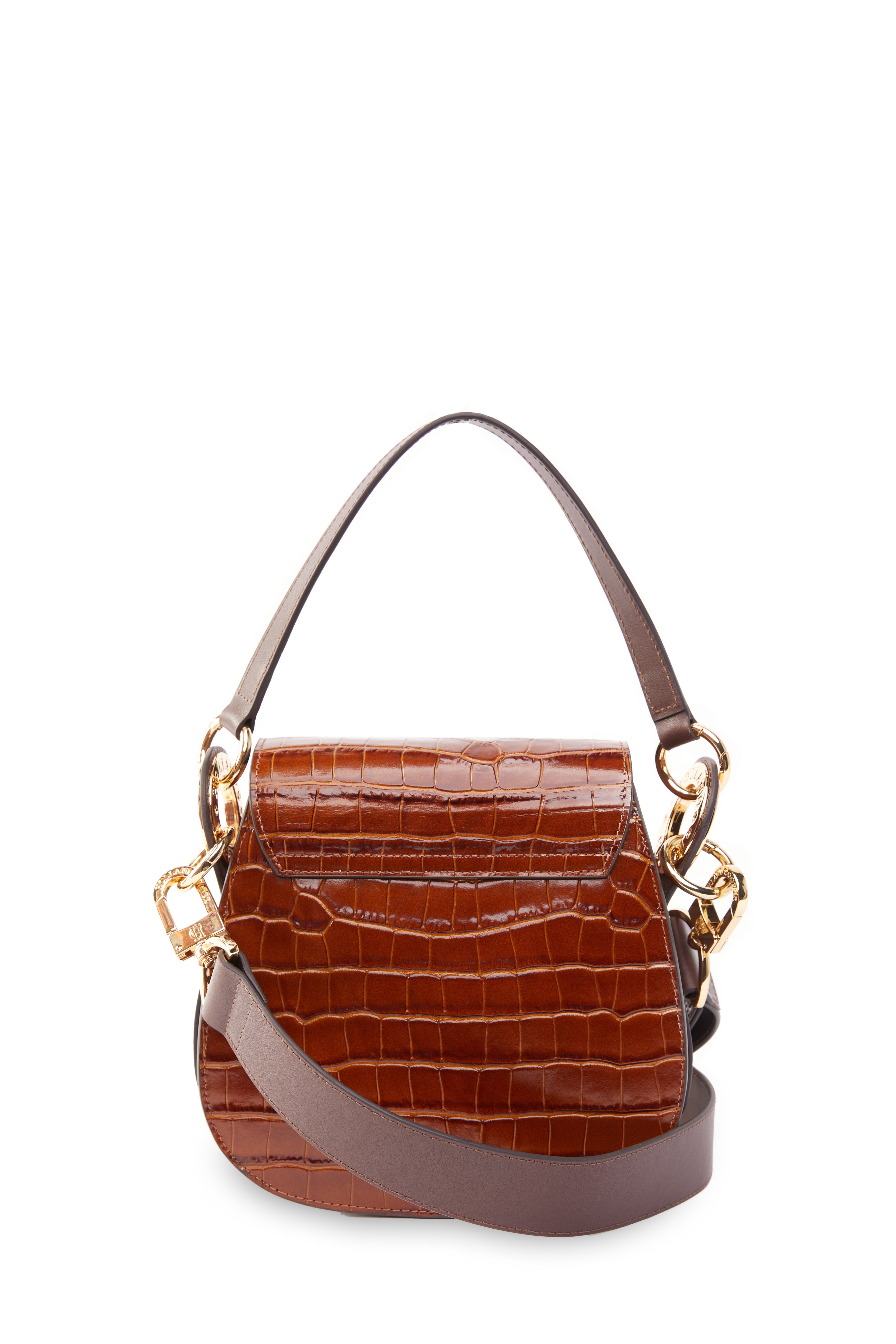Chelsea Saddle Bag -   tan croc - View 41