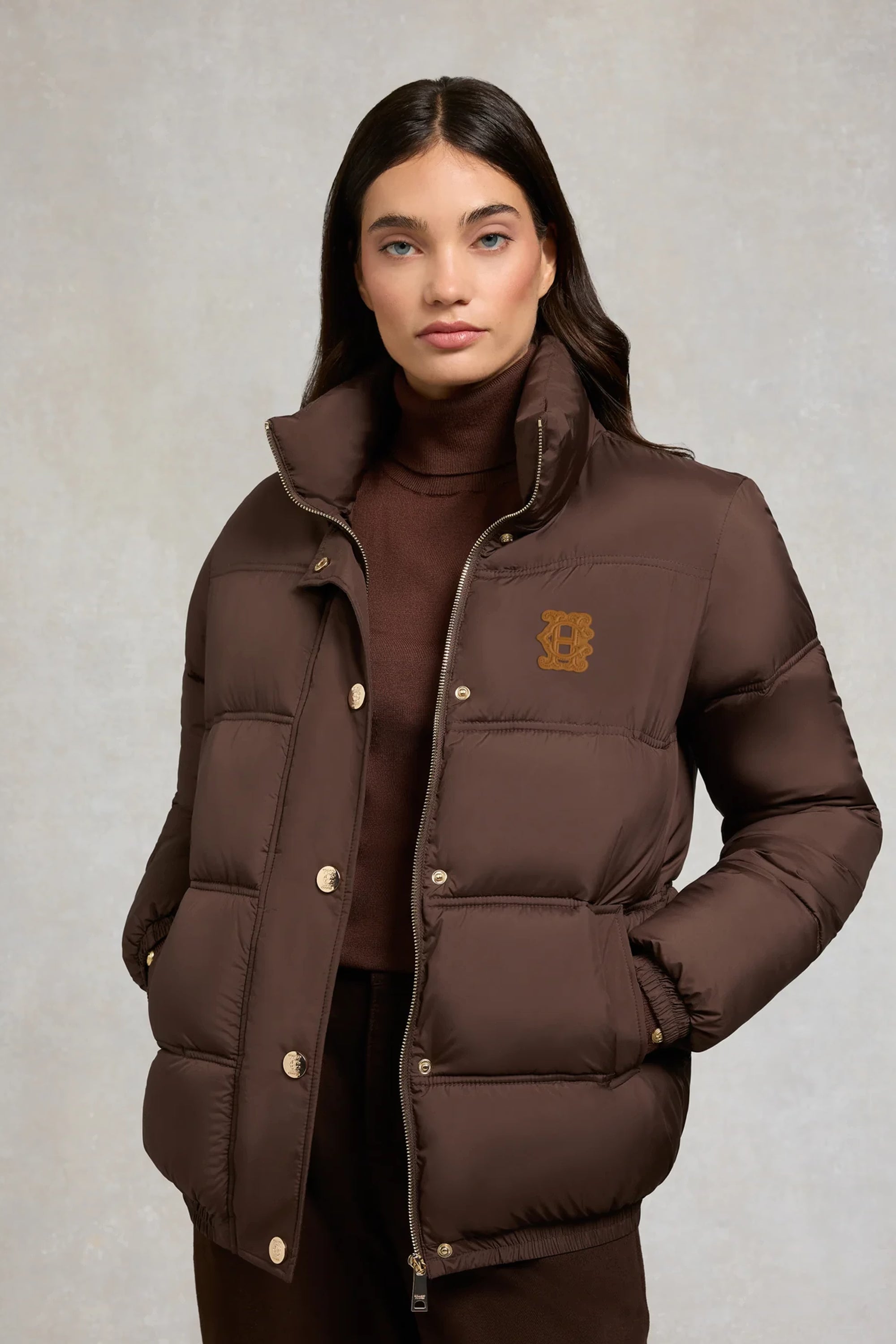 Holland Cooper Milton Padded Jacket #Colour_Chocolate