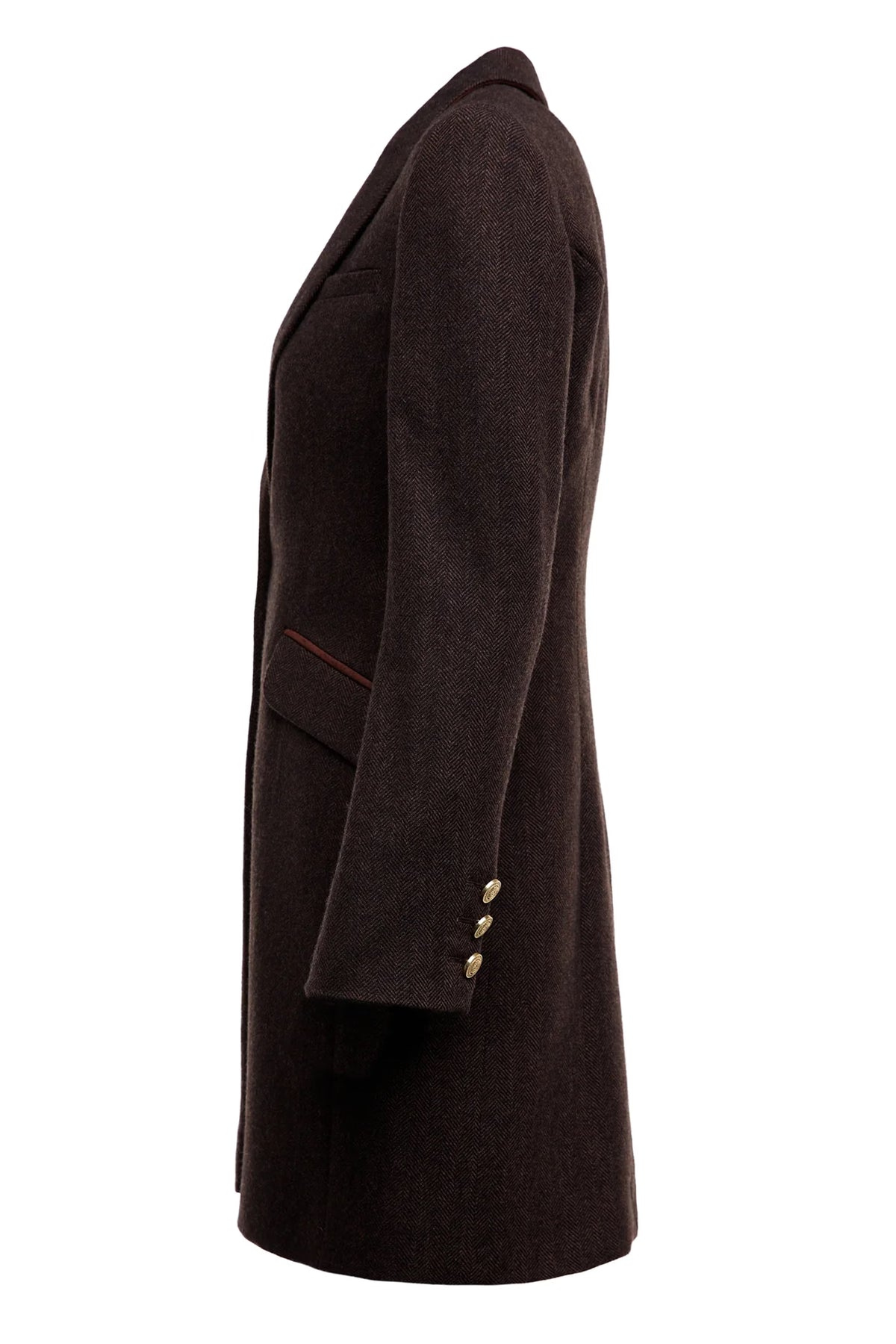 Holland Cooper Highgrove Coat #Colour_Chocolate Herringbone