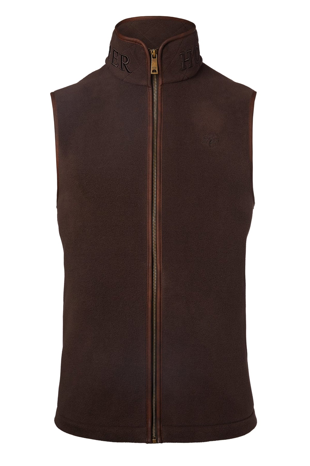 Holland Cooper Men's Country Fleece Gilet #Colour_Chocolate