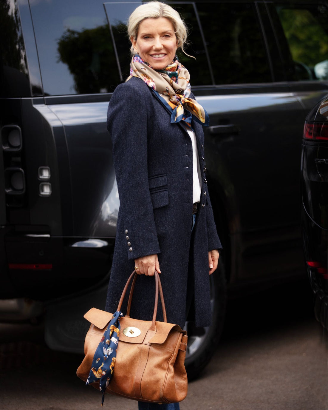 Clare Haggas Large Square Silk Scarf #Colour_Claret & Navy