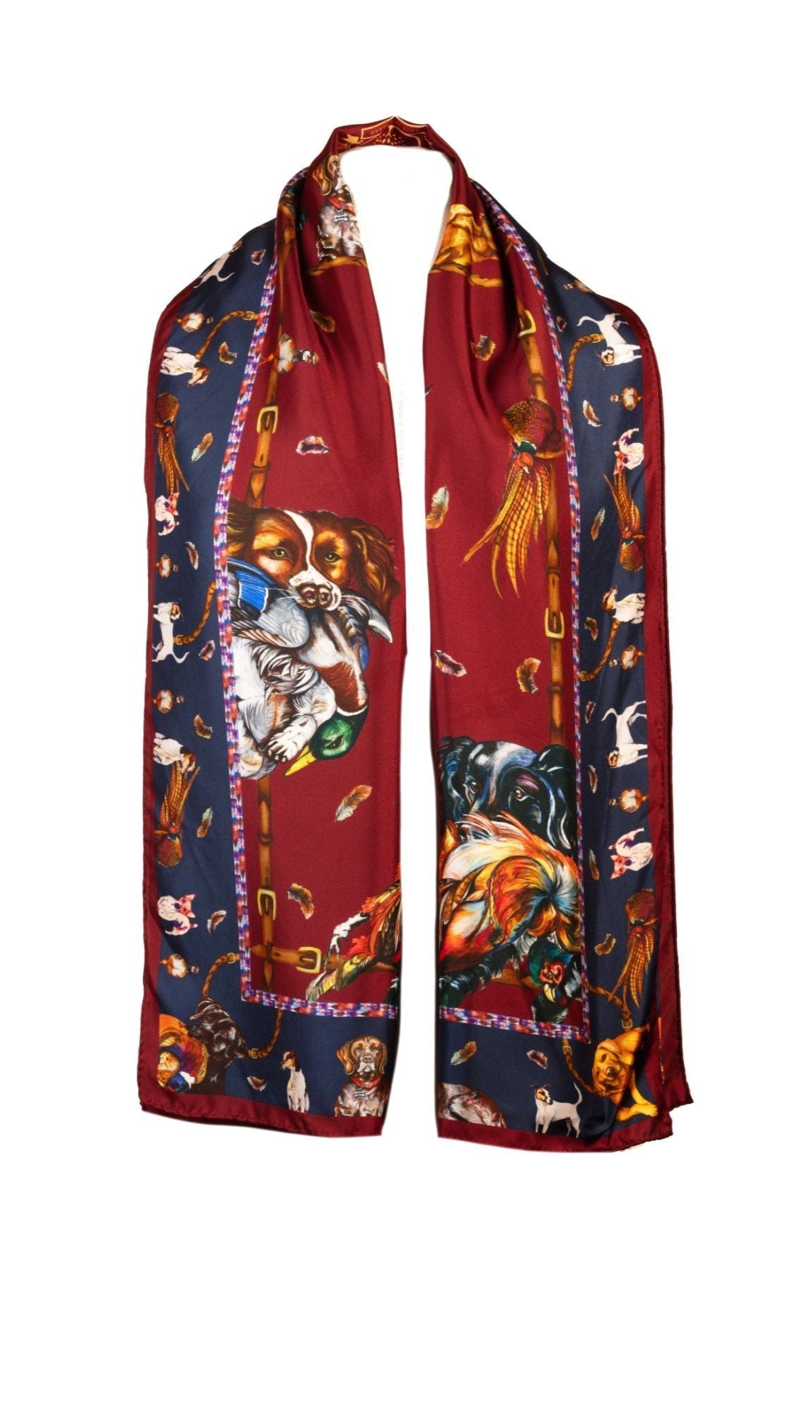 Clare Haggas Wool/Silk Shawl #Colour_Dogs Life Navy & Cobalt