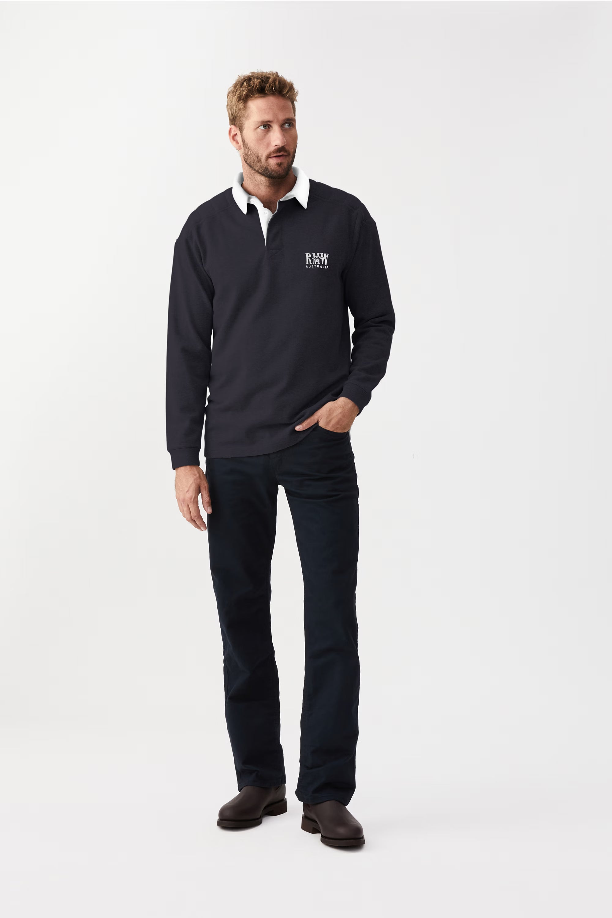 R.M. Williams Classic RMW Rugby #Colour_Navy