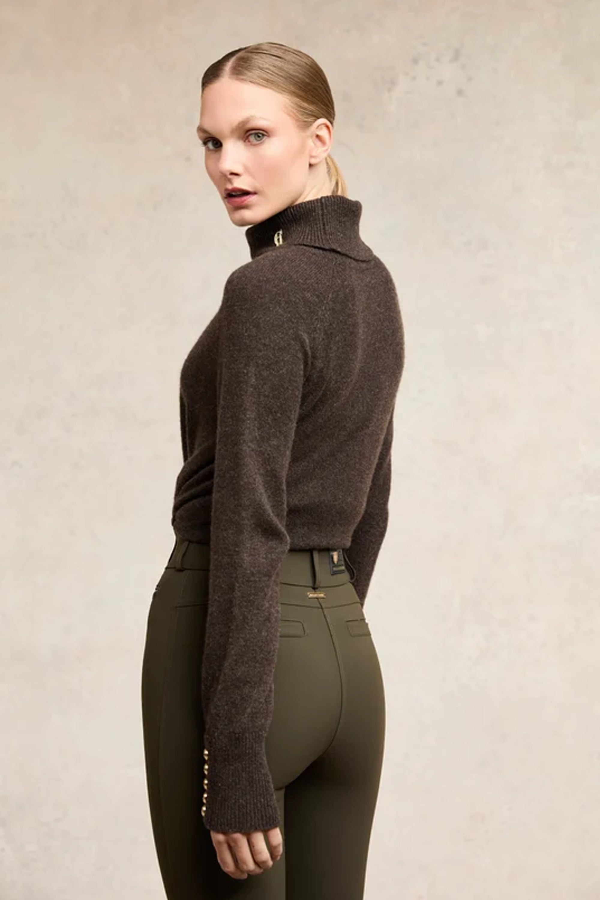 Holland Cooper Contour Trouser #Colour_Dark Olive
