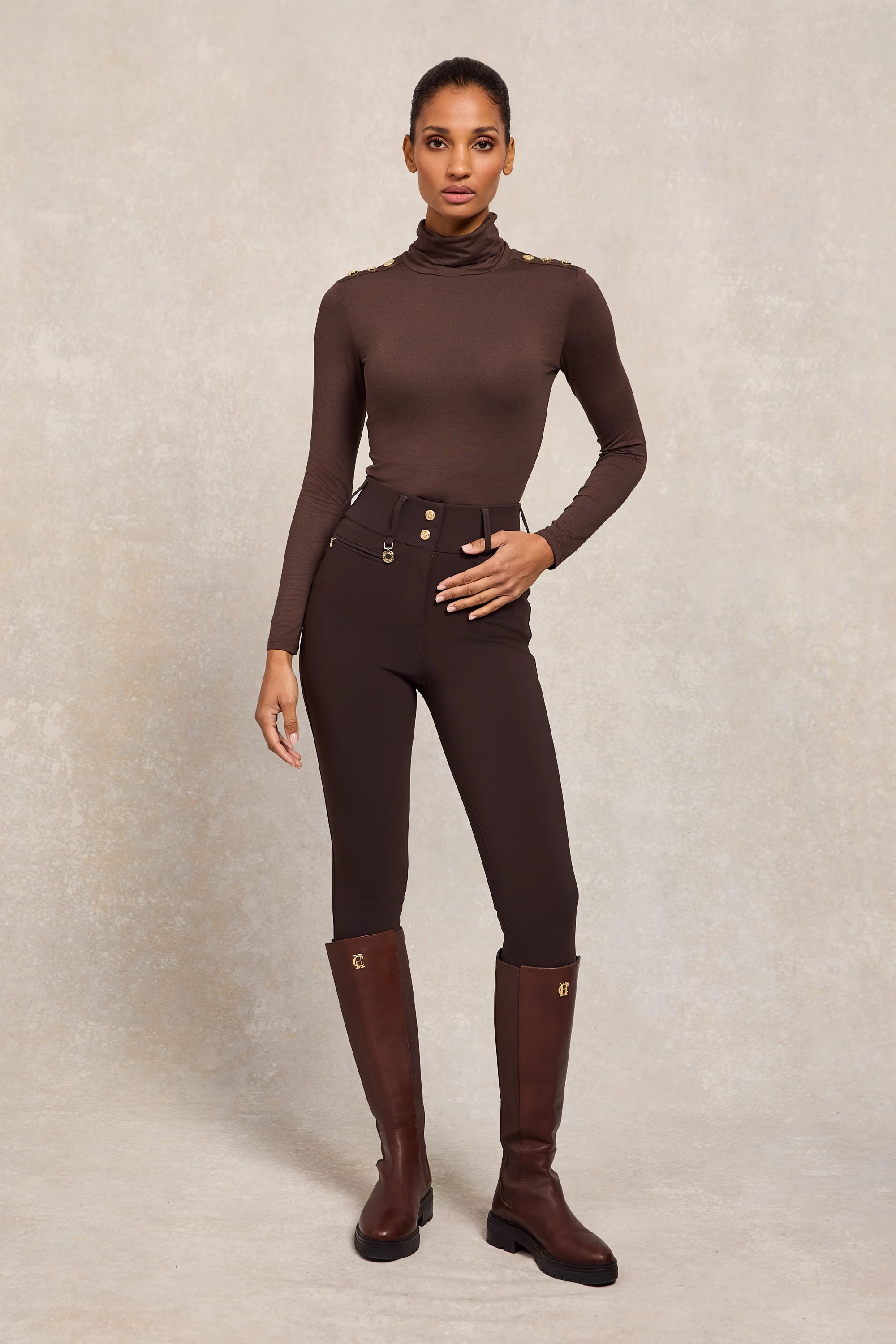 Holland Cooper Contour Trouser #Colour_Chocolate
