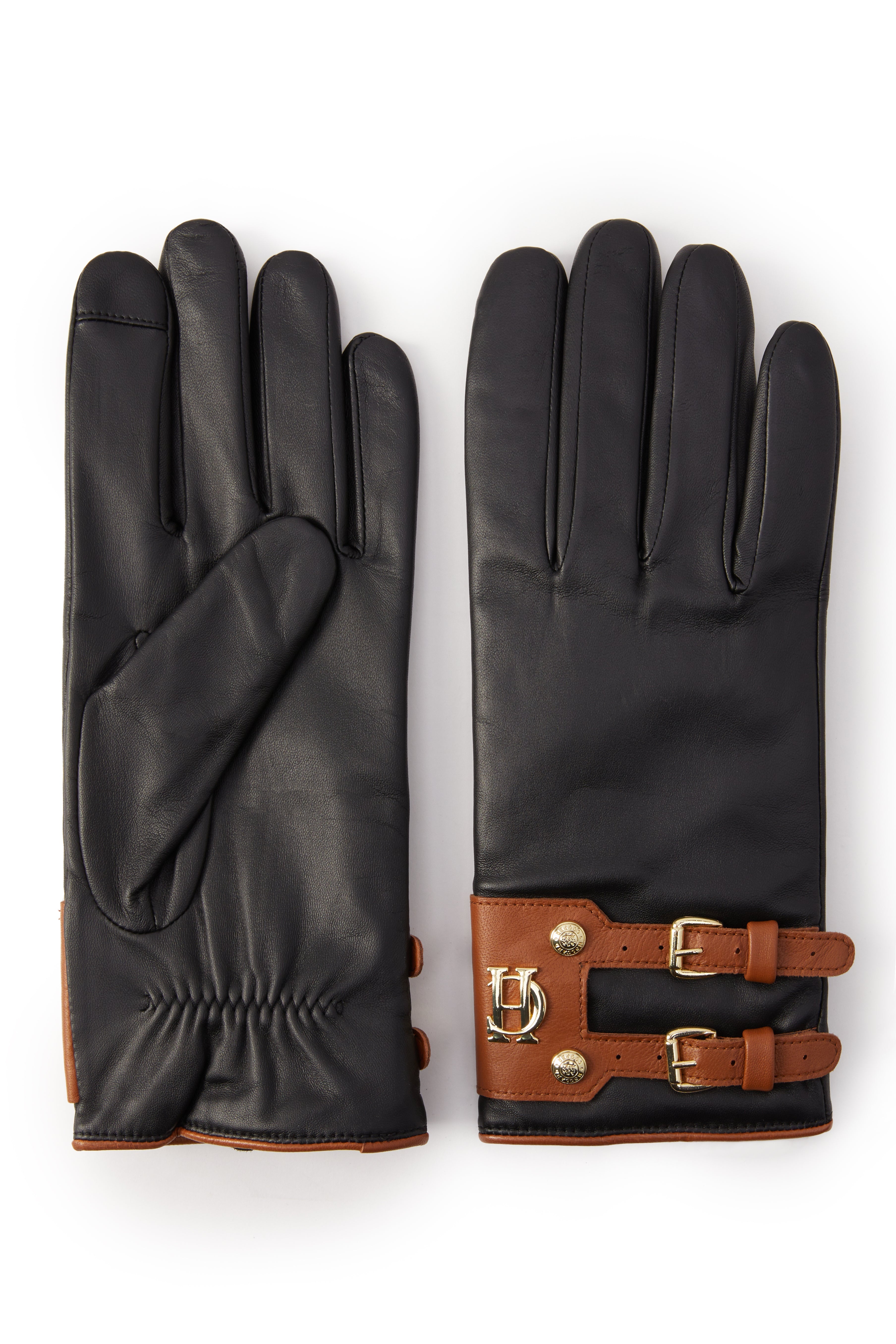 Contrast Leather Gloves - Gallery Image 37