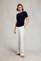 Holland Cooper Ink Navy Cotswold Short Sleeve Cardigan #Colour_Ink Navy