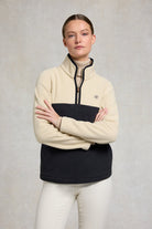 Holland Cooper Ecru/Navy Country Quarter Zip Jacket #Colour_Ecru/Navy