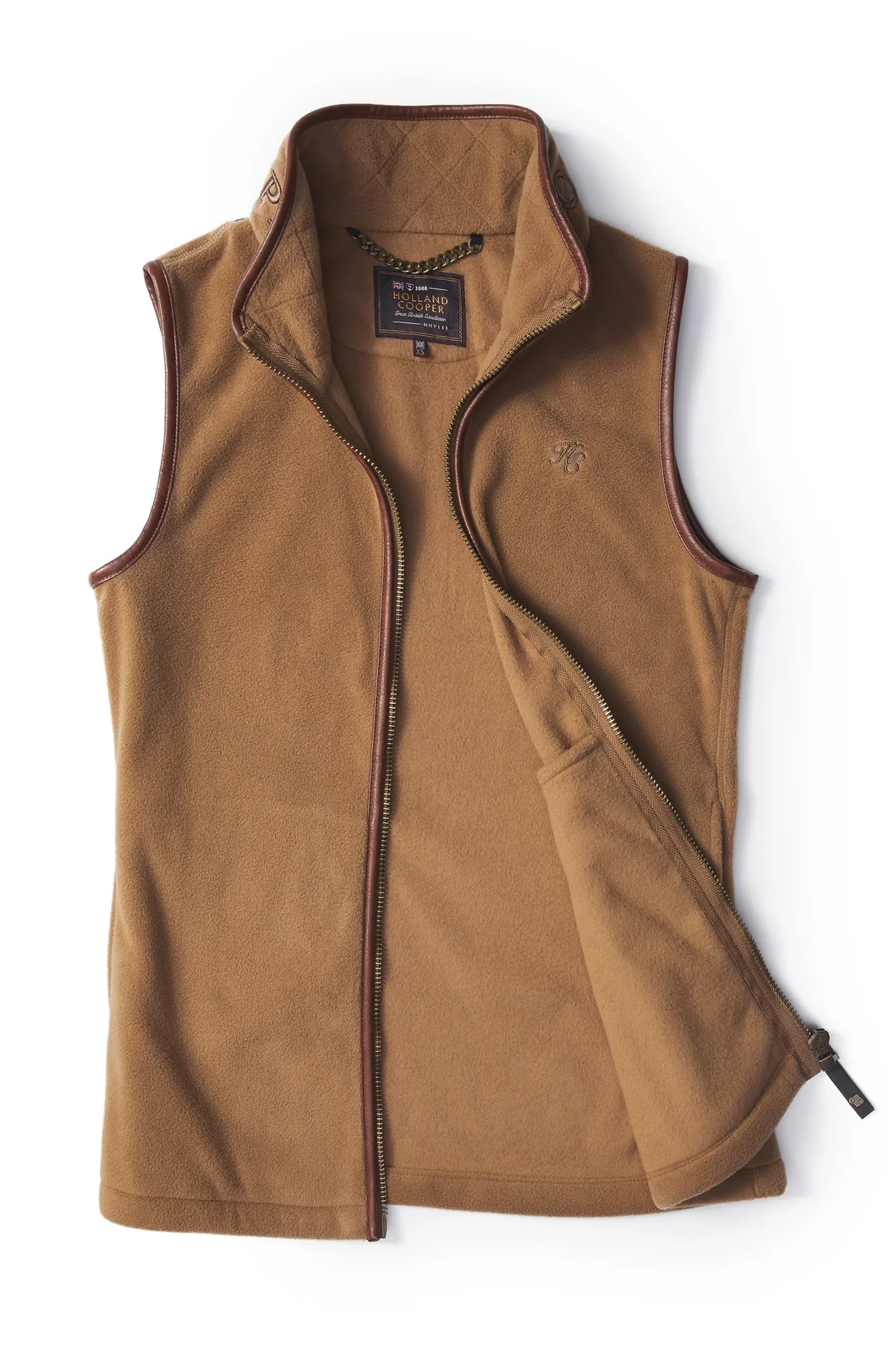 Holland Cooper Country Fleece Gilet #Colour_Coffee