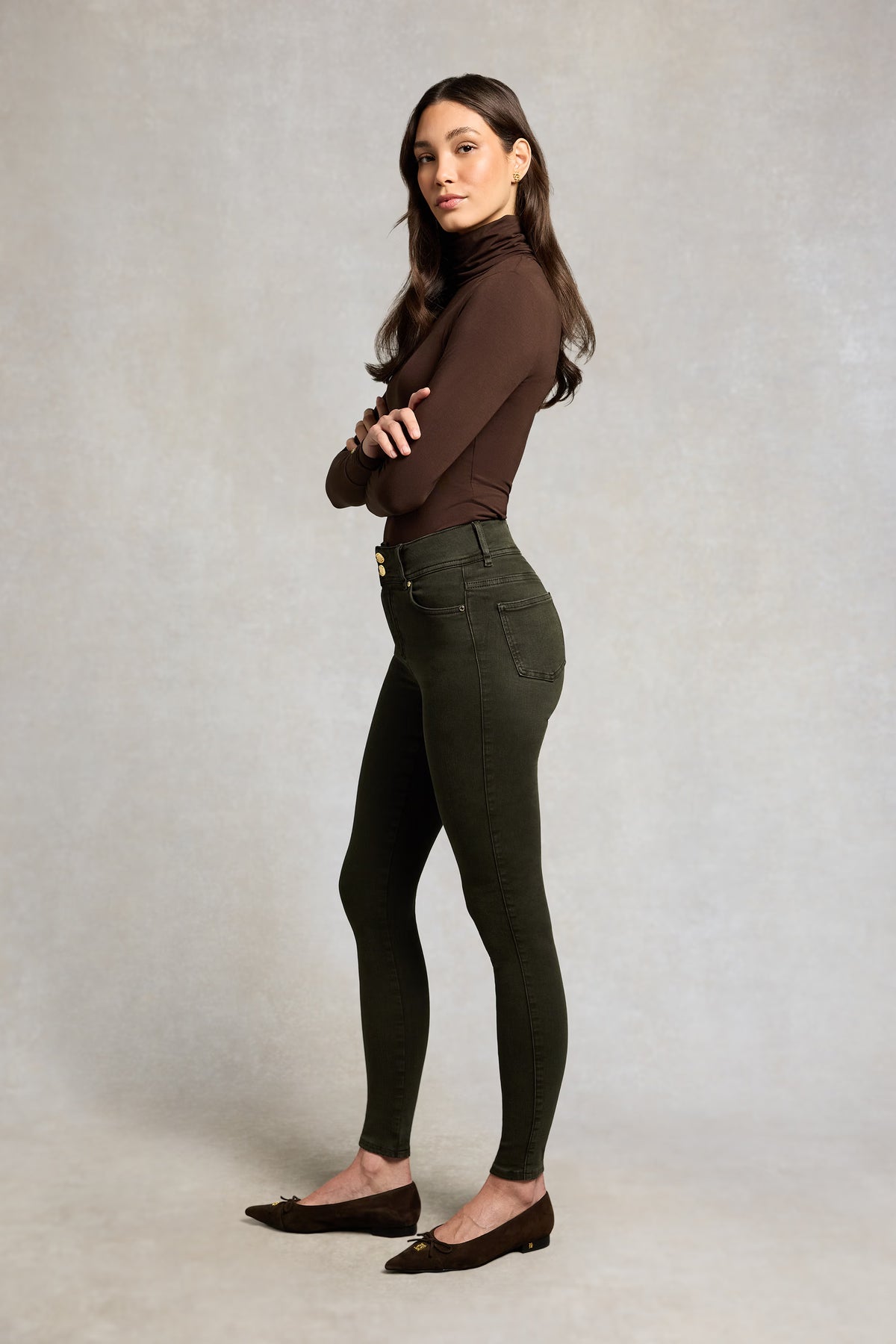 Holland Cooper Contour Skinny Jean #Colour_Dark Pine