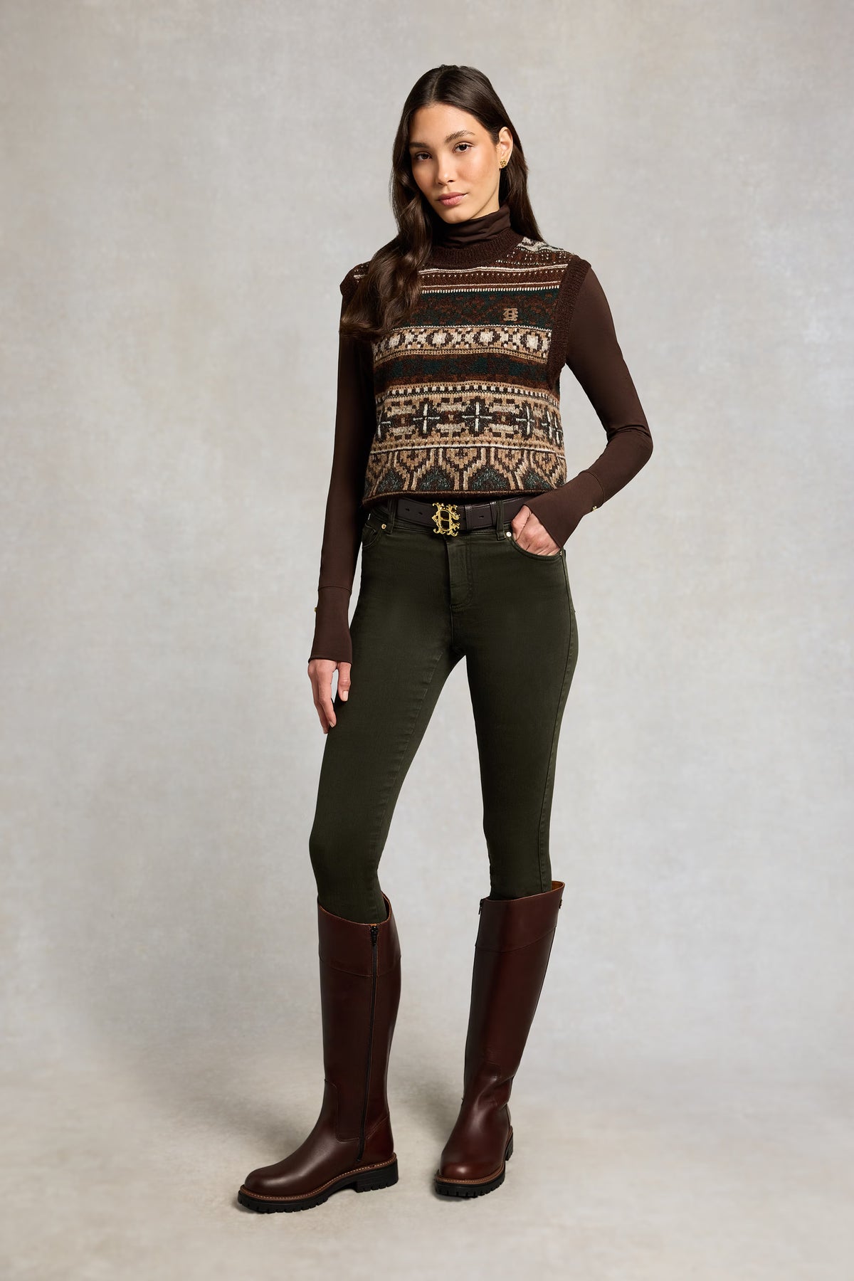 Holland Cooper Contour Skinny Jean #Colour_Dark Pine