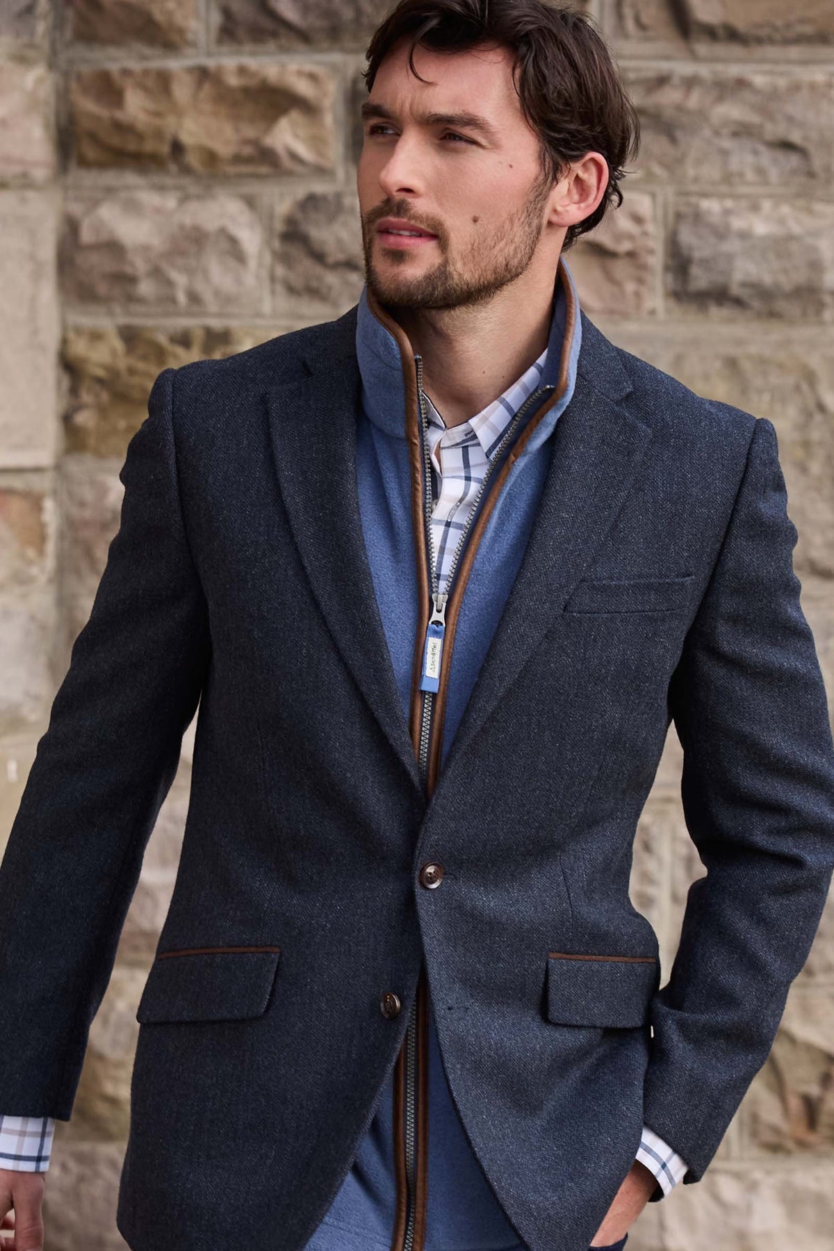 Schoffel St Andrews Tweed Sports Jacket #Colour_Dk Navy Herr Tweed