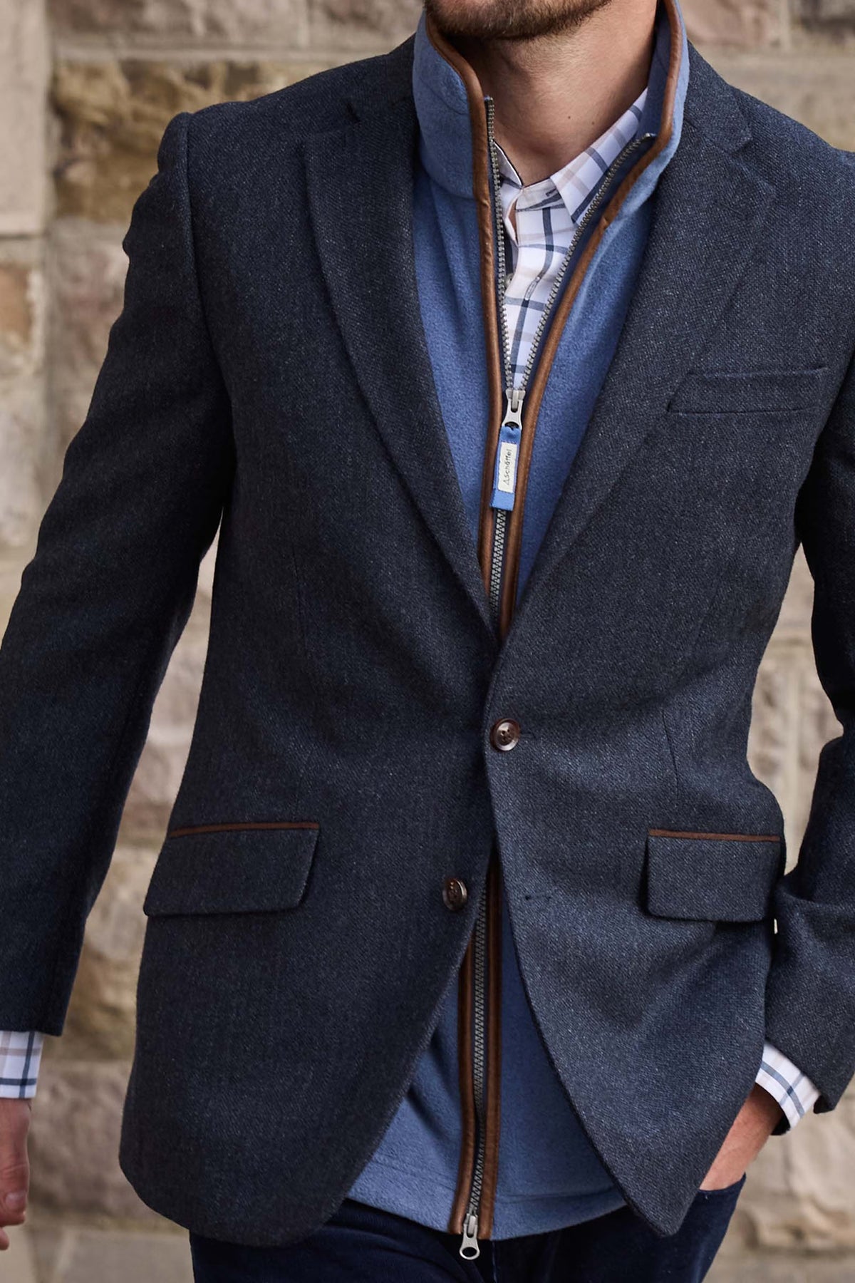 Schoffel St Andrews Tweed Sports Jacket #Colour_Dk Navy Herr Tweed