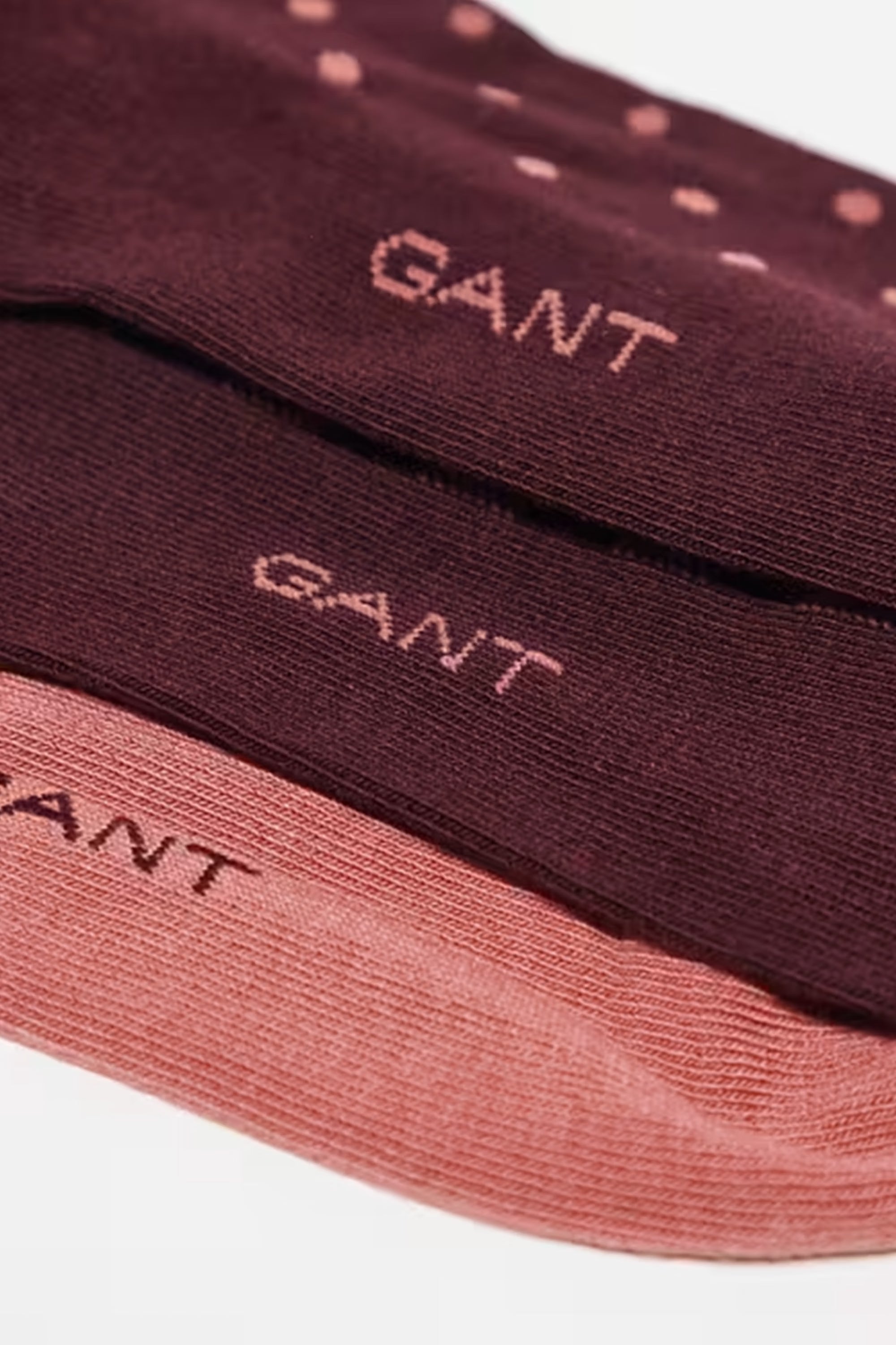 GANT Dot & Gingham Check Socks 3 Pack #Colour_Plum Wine