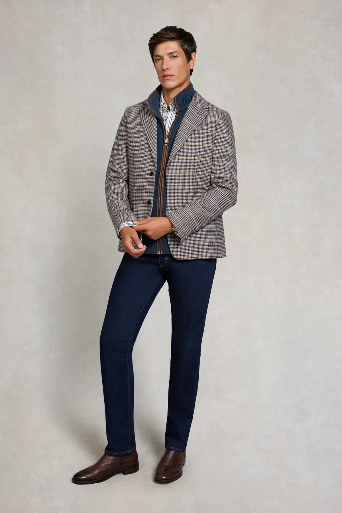 Holland Cooper Men's Country Fleece Gilet #Colour_Dusty Blue