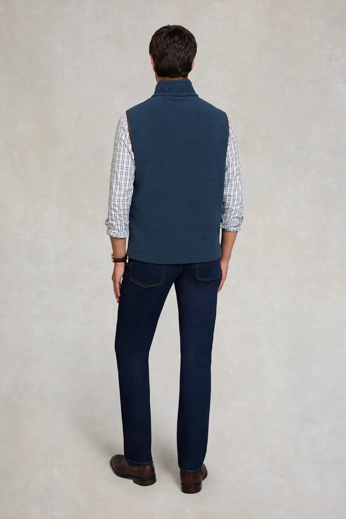 Holland Cooper Men's Country Fleece Gilet #Colour_Dusty Blue