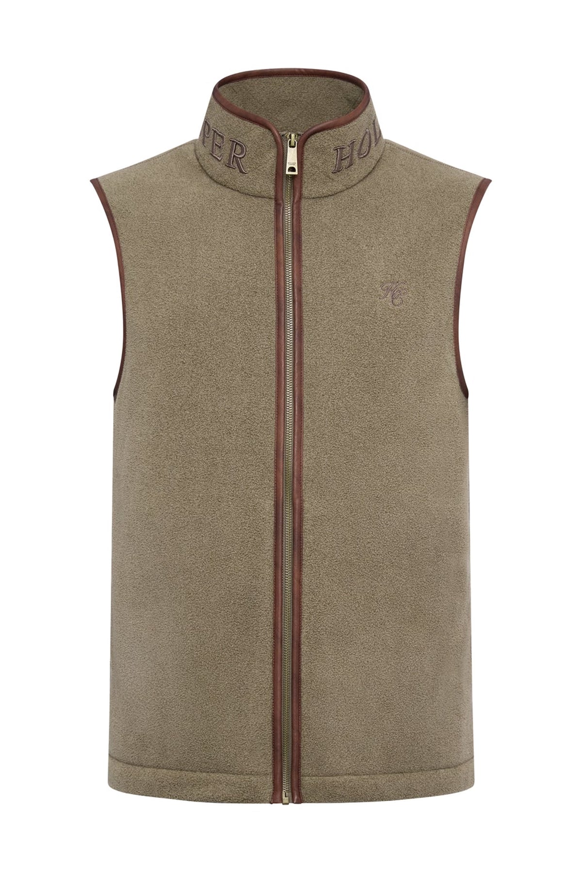 Holland Cooper Men's Country Fleece Gilet #Colour_Dusty Khaki