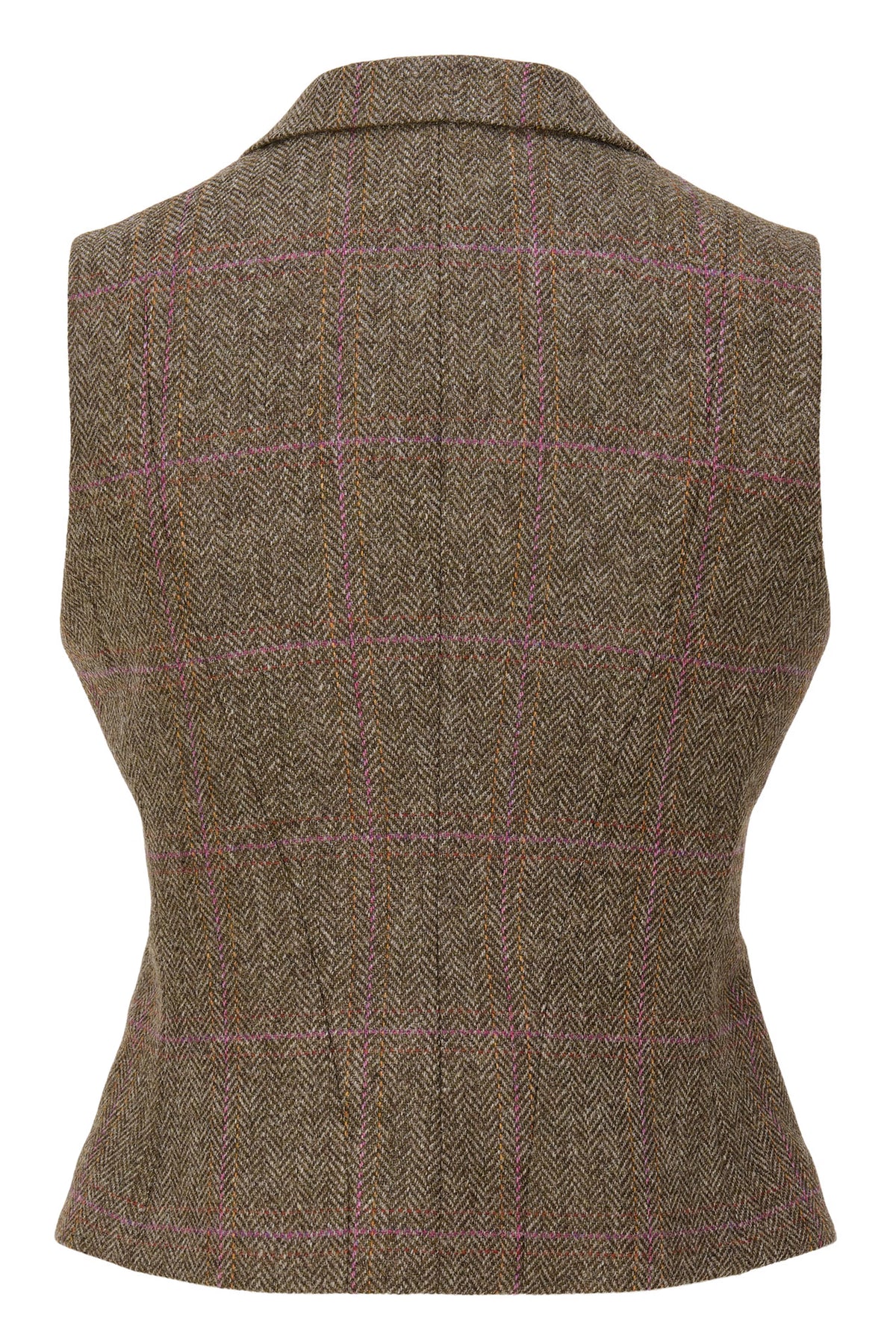 Anna Lascata Edith Waistcoat #Colour_Brown Blue Check