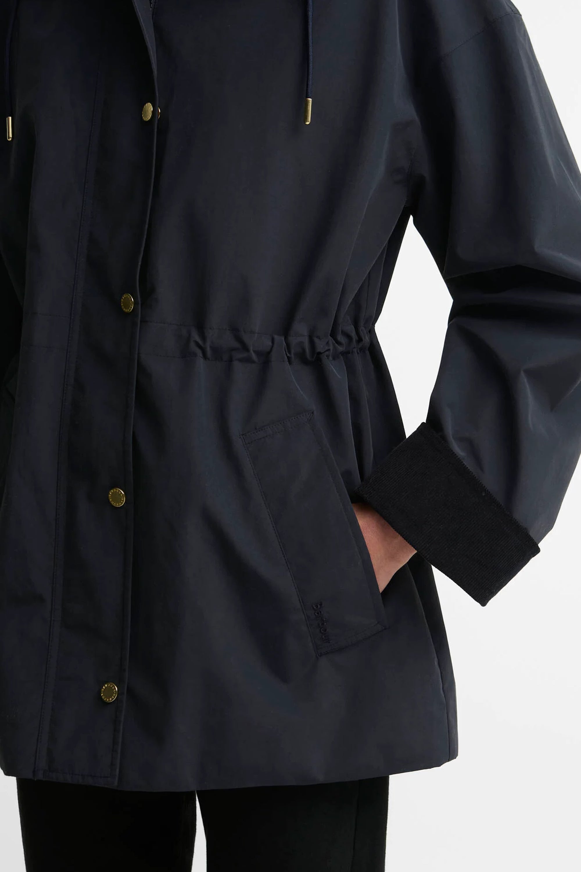 Barbour Evelyn Showerproof Jacket #Colour_Dk Navy/Birchwood Dress