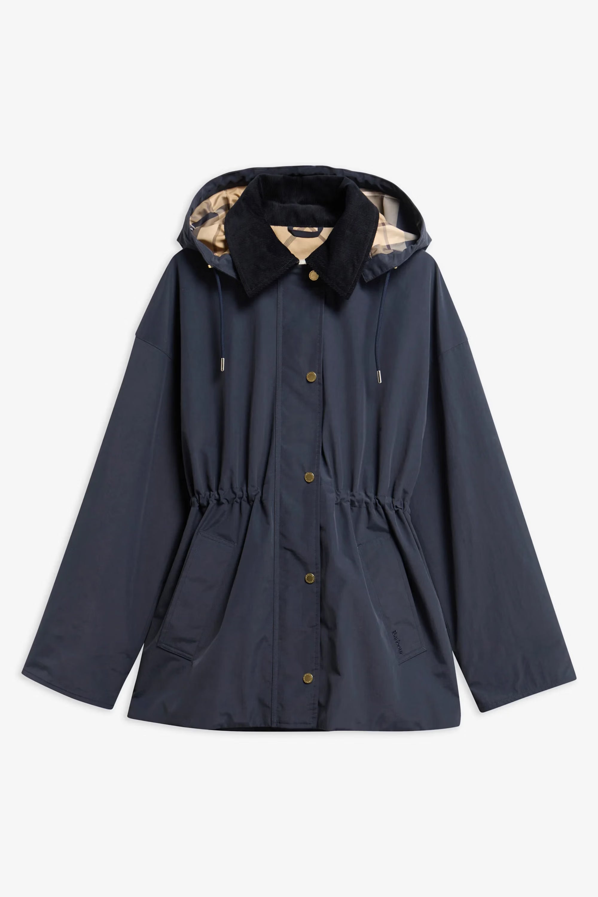 Barbour Evelyn Showerproof Jacket #Colour_Dk Navy/Birchwood Dress