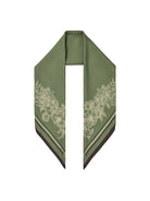 Fairfax & Favor Green/Off White/Black Mannington Silk Scarf #Colour_Green/Off White/Black