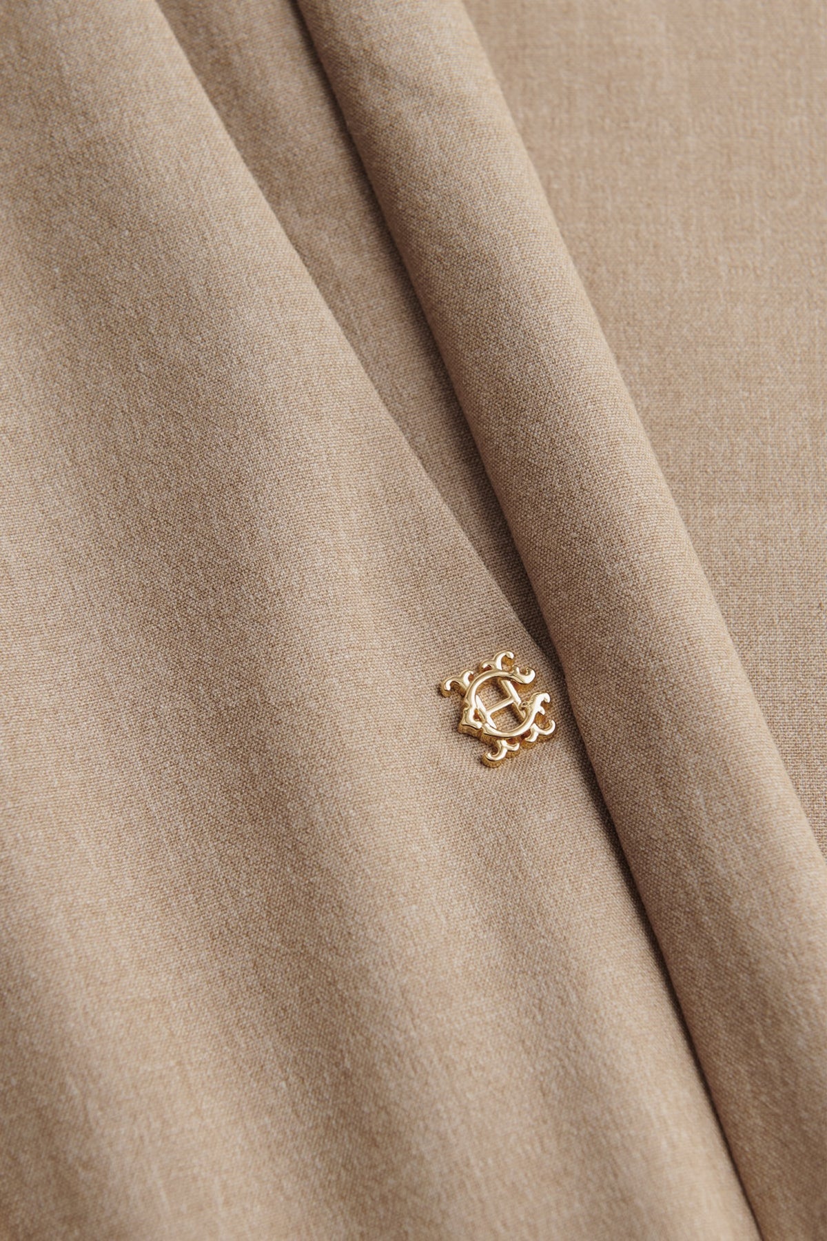 Holland Cooper Pleated Wide Leg Trouser #Colour_Fawn