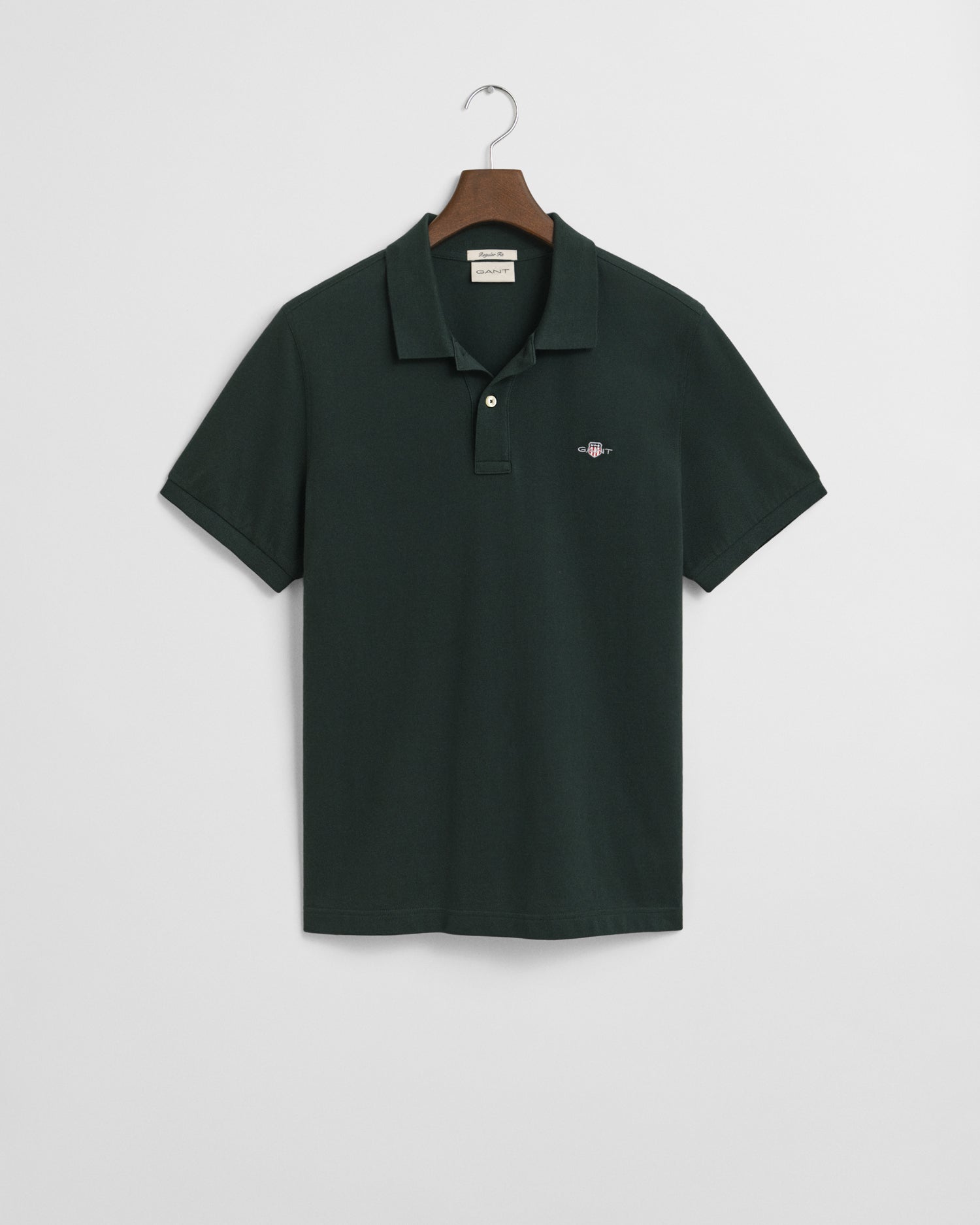 GANT Regular Fit Shield Short Sleeve Pique Polo #Colour_Tartan Green