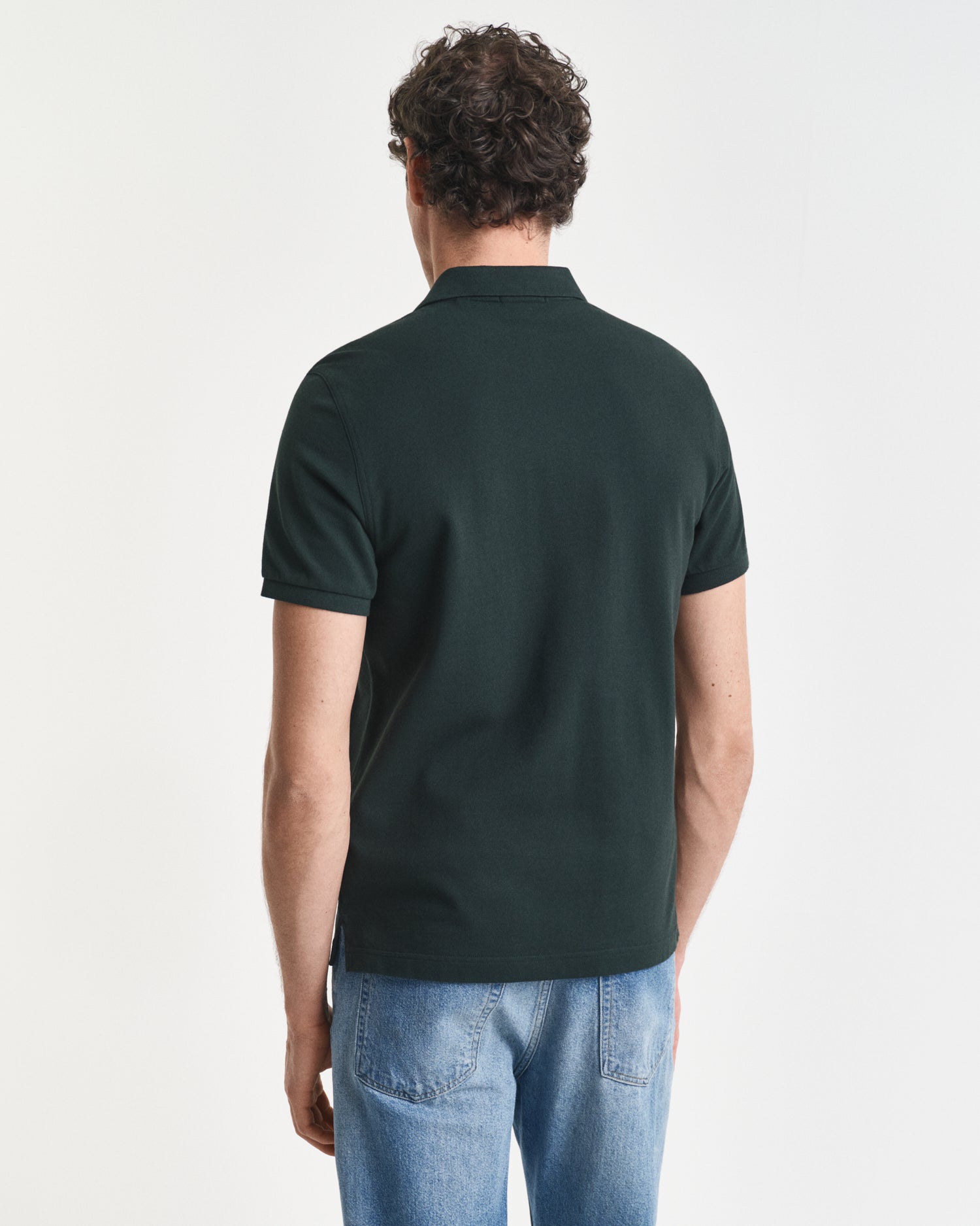 GANT Regular Fit Shield Short Sleeve Pique Polo #Colour_Tartan Green