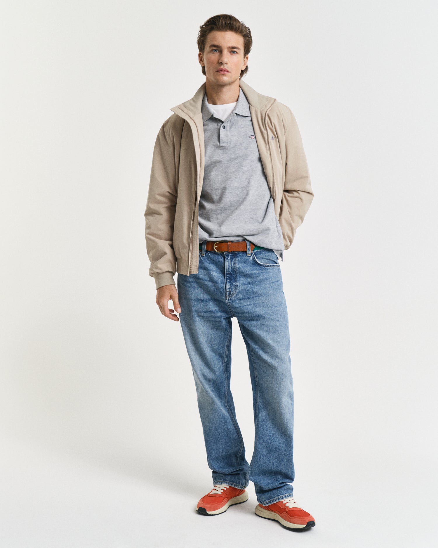 GANT Regular Fit Shield Short Sleeve Pique Polo #Colour_Grey Melange