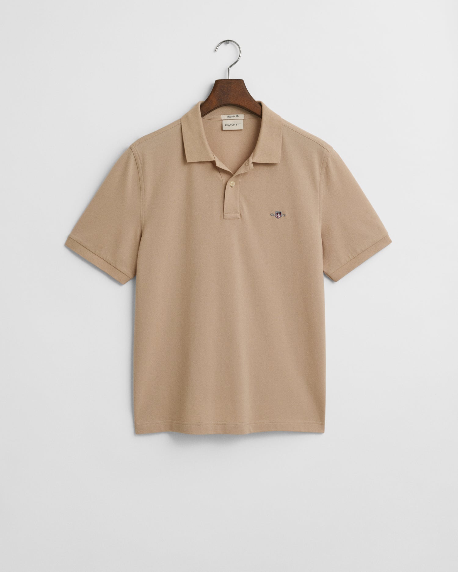 GANT Regular Fit Shield Short Sleeve Pique Polo #Colour_Dry Sand