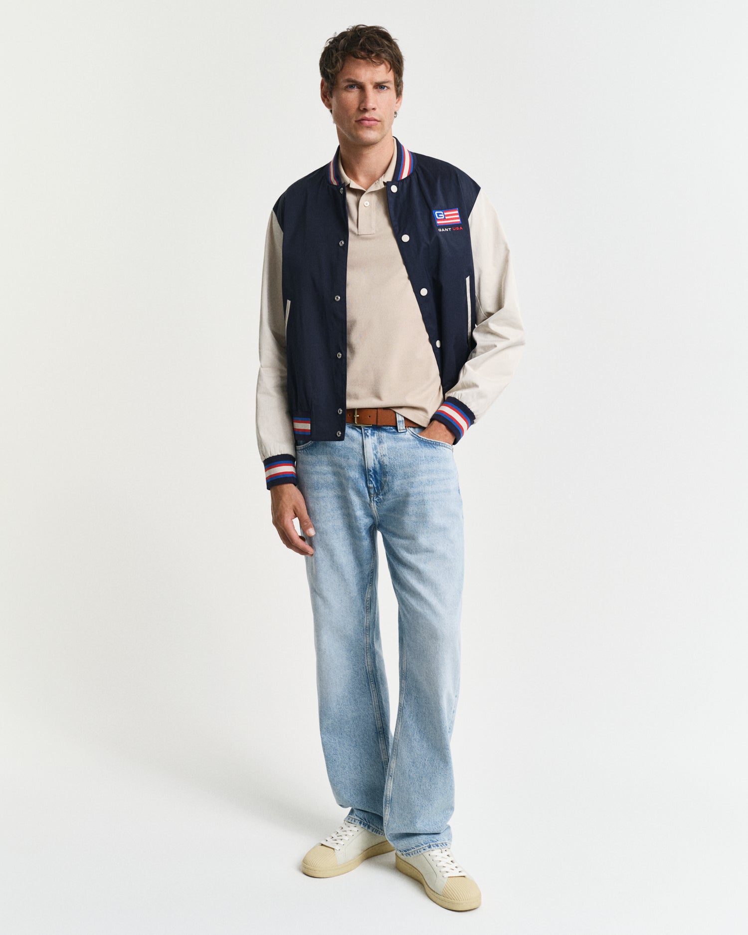 GANT Regular Fit Shield Short Sleeve Pique Polo #Colour_Dry Sand