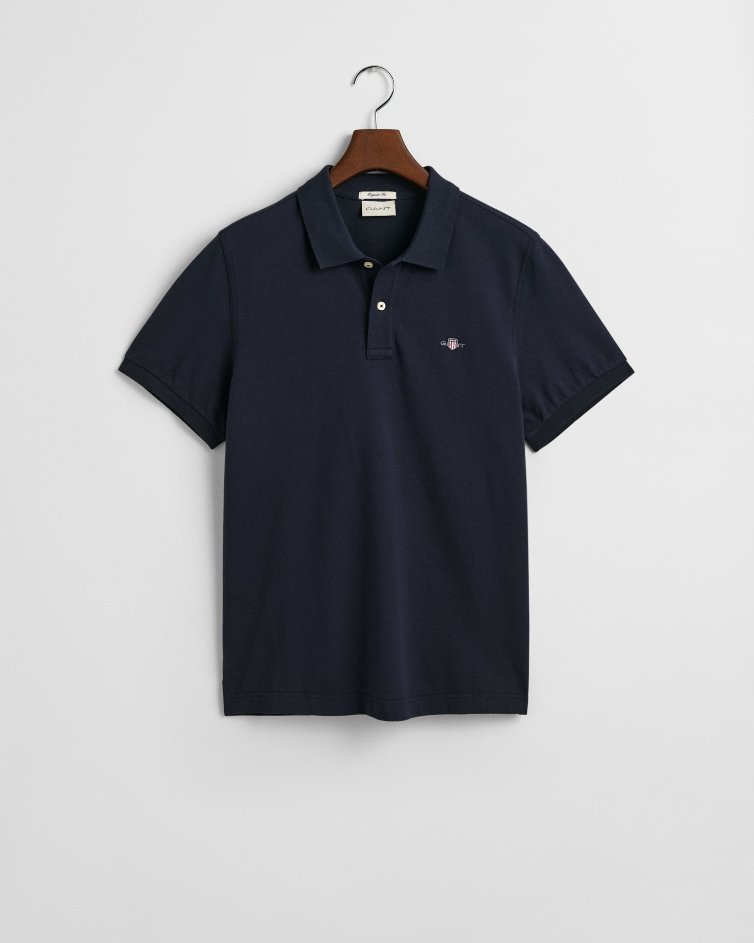 GANT Regular Fit Shield Short Sleeve Pique Polo #Colour_Evening Blue