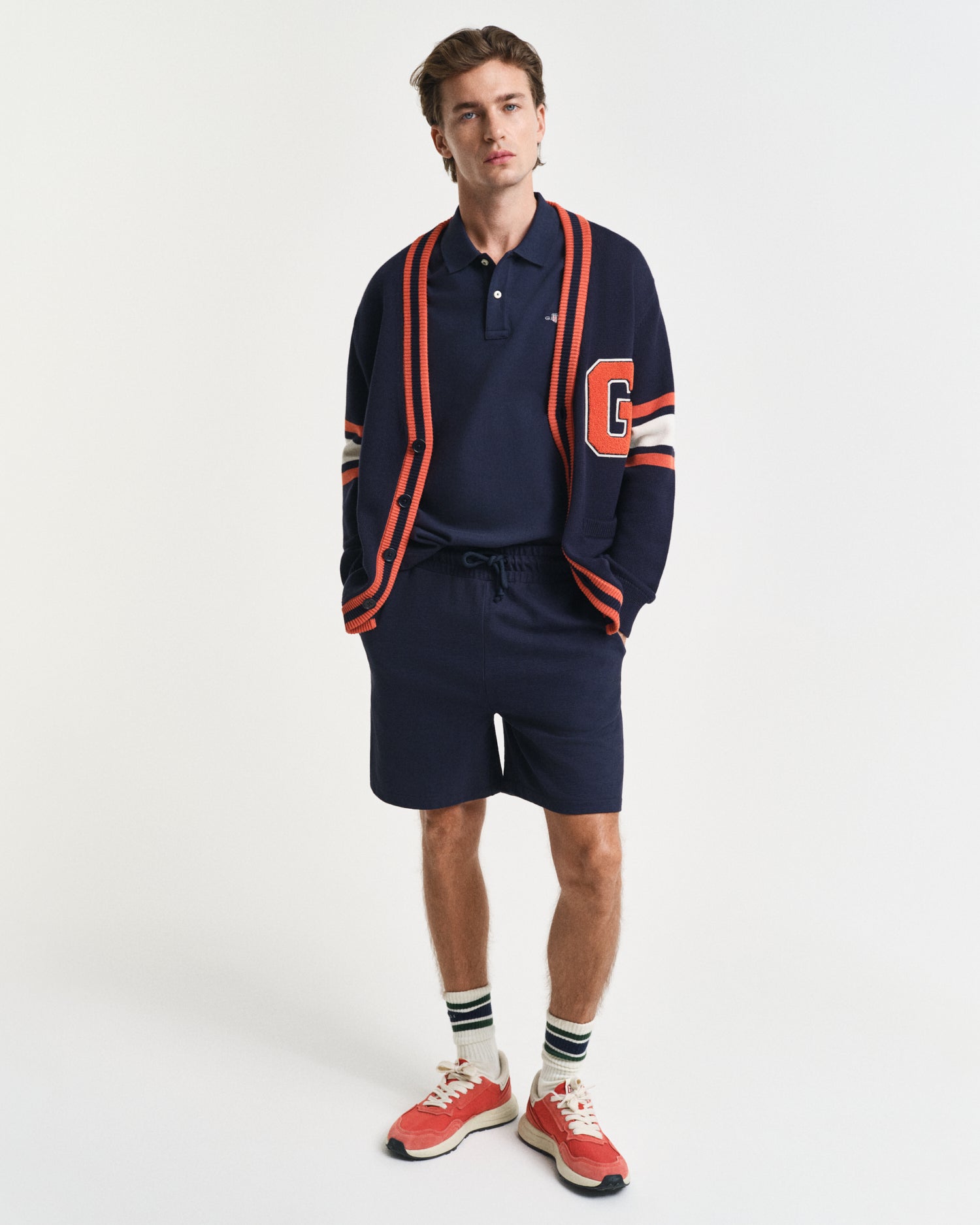 GANT Regular Fit Shield Short Sleeve Pique Polo #Colour_Evening Blue