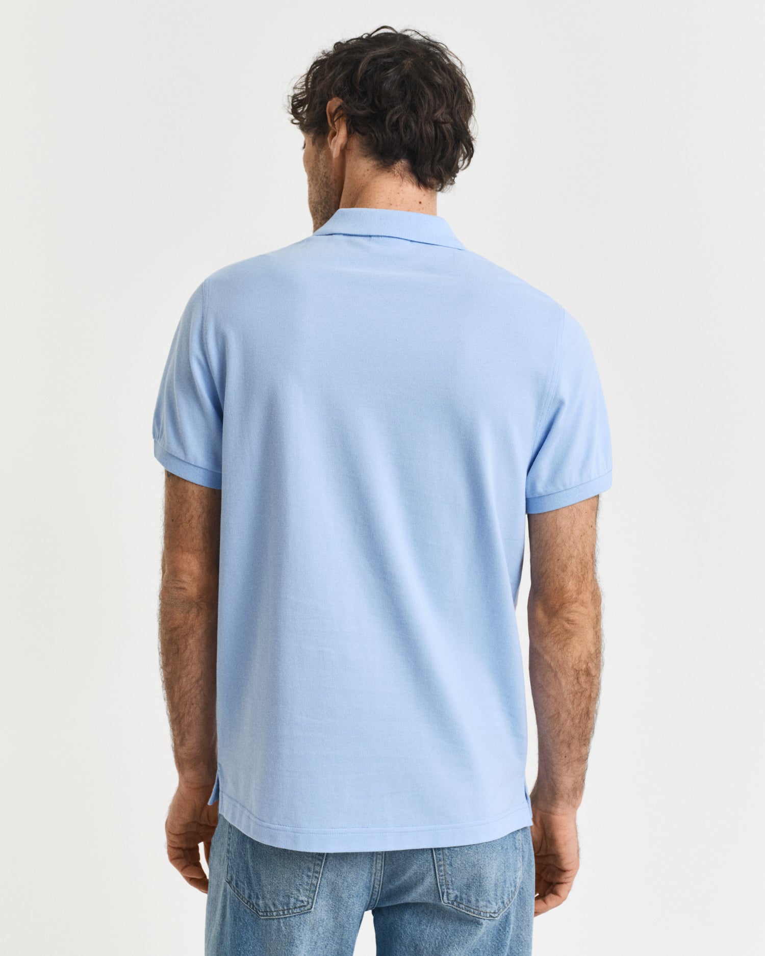 GANT Regular Fit Shield Short Sleeve Pique Polo #Colour_Capri Blue