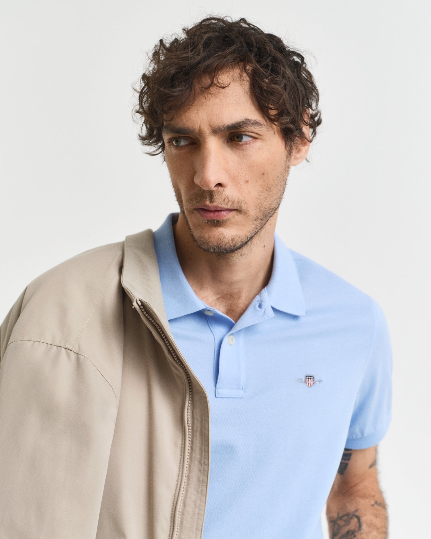GANT Regular Fit Shield Short Sleeve Pique Polo #Colour_Capri Blue
