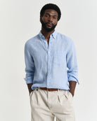 GANT Regular Linen Shirt #Colour_Capri Blue