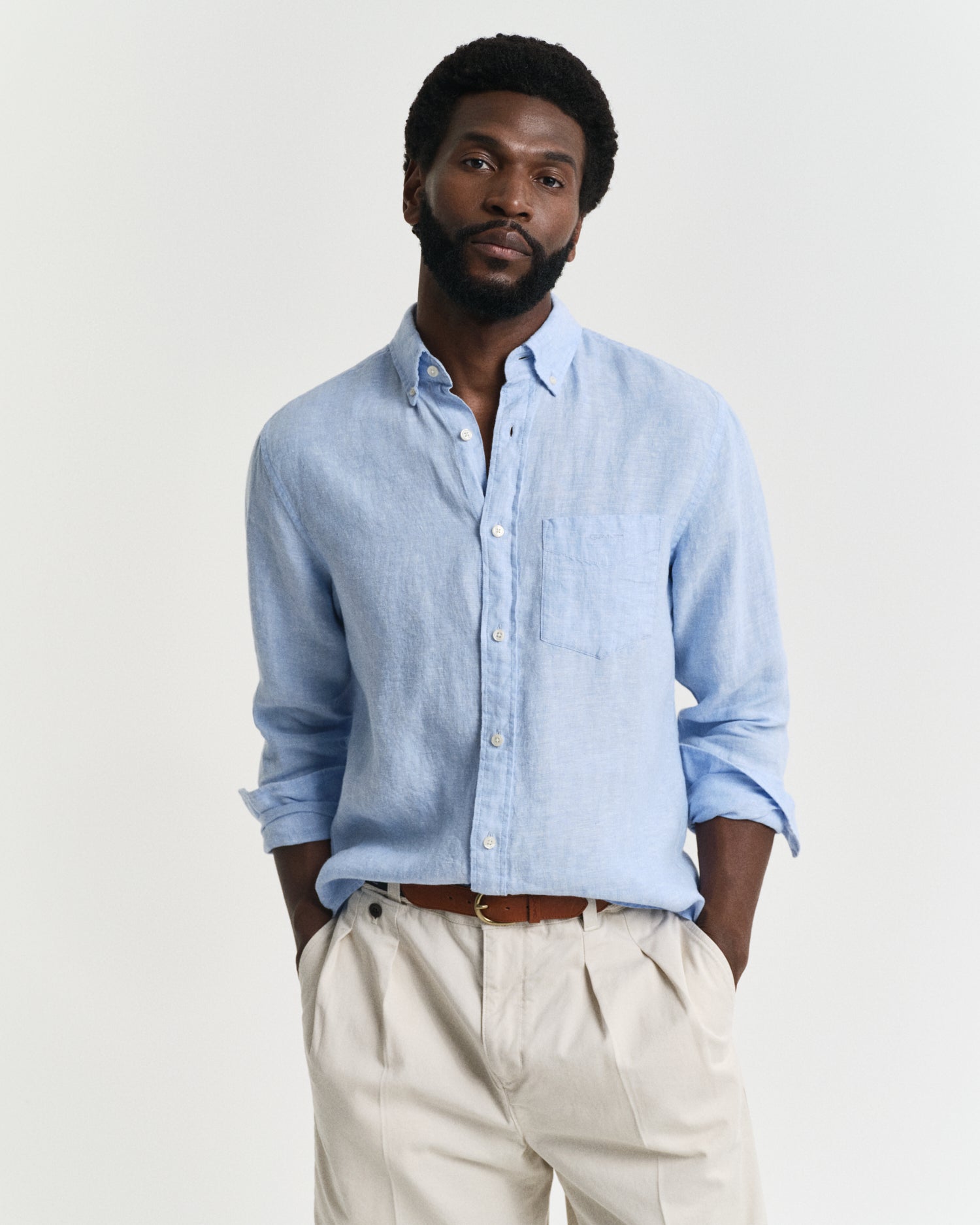 GANT Regular Linen Shirt #Colour_Capri Blue