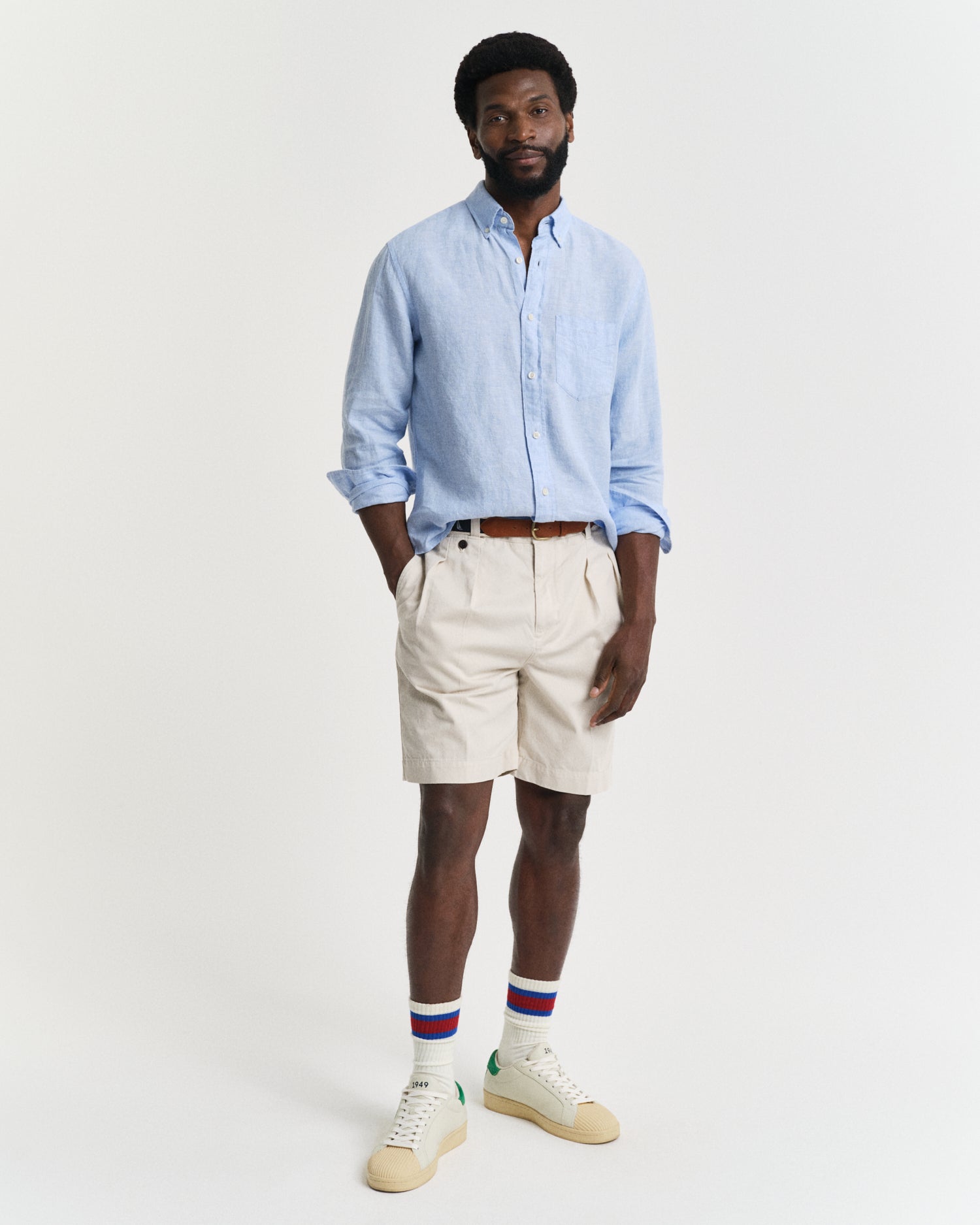 GANT Regular Linen Shirt #Colour_Capri Blue