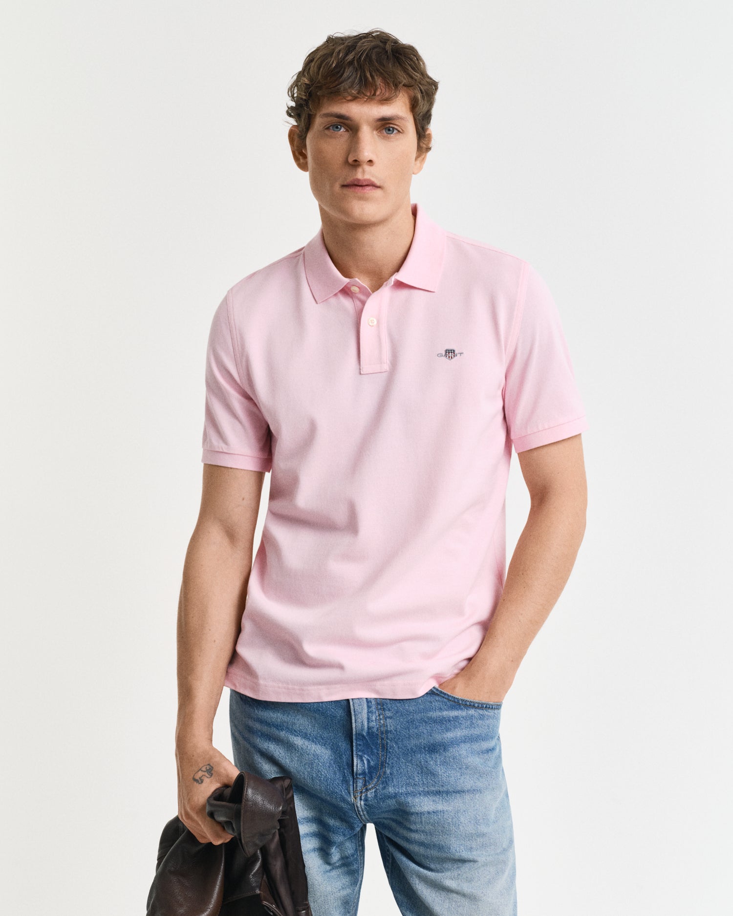 GANT Regular Fit Shield Short Sleeve Pique Polo #Colour_California Pink