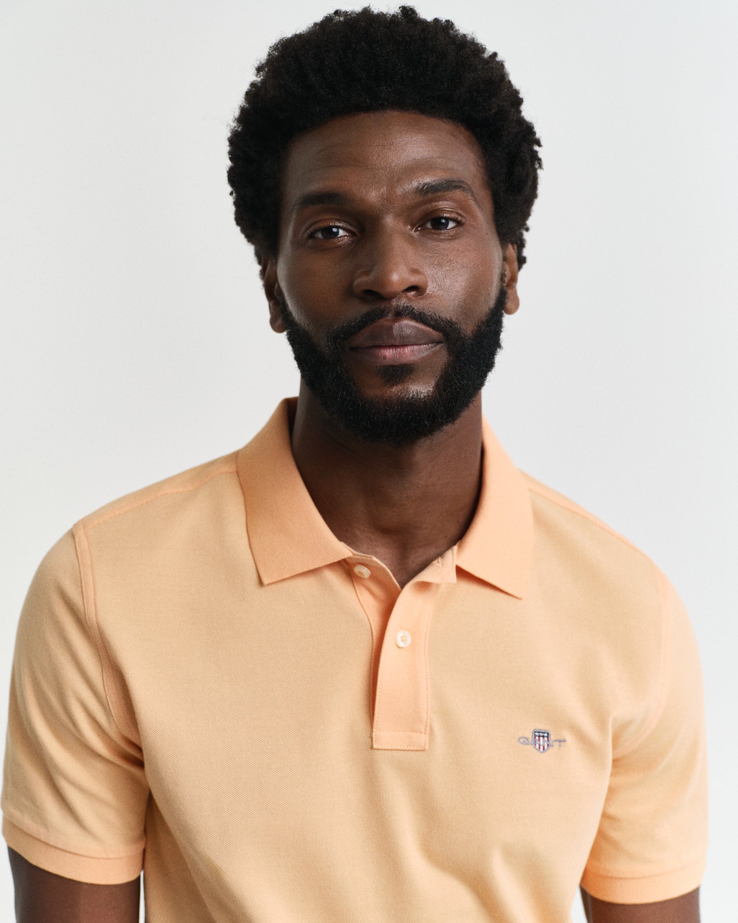 GANT Regular Fit Shield Short Sleeve Pique Polo #Colour_Peachy Orange
